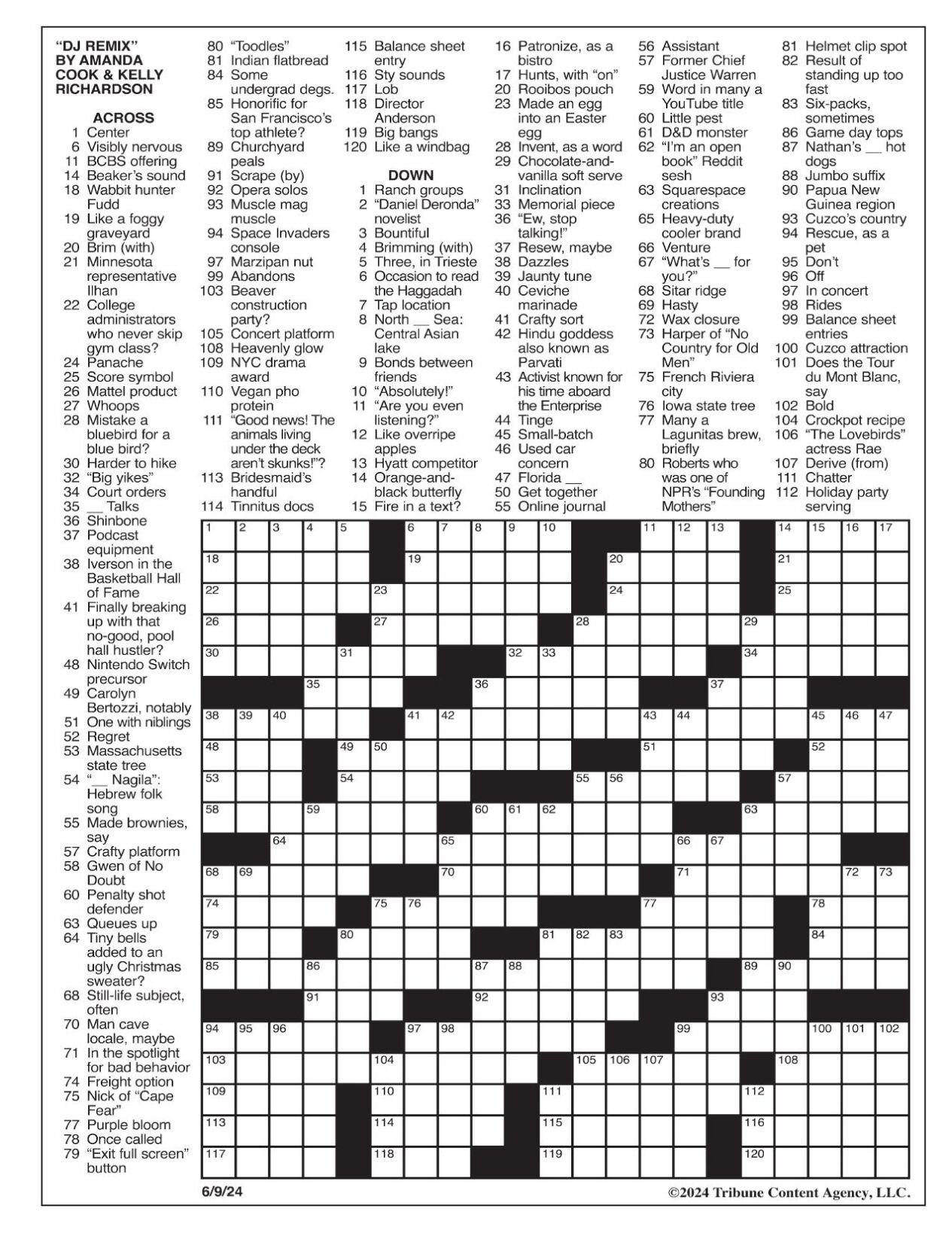 La Times Crossword: June 9, 2024 | Crosswords | Yakimaherald for La Times Crossword Printable