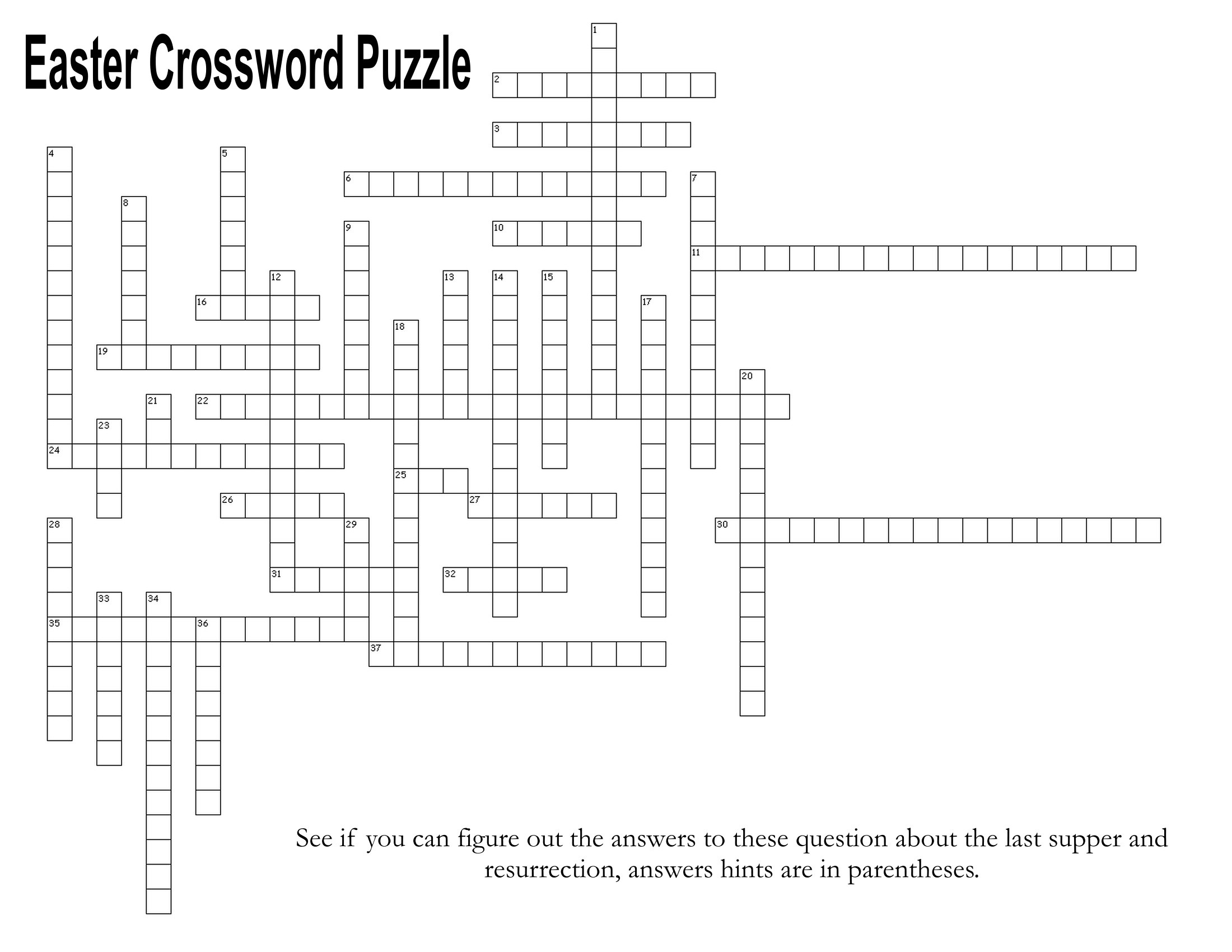 Last Supper And Resurrection / Easter Crossword Puzzle – The Idea Door intended for Free Printable Easter Crossword Puzzles For Adults