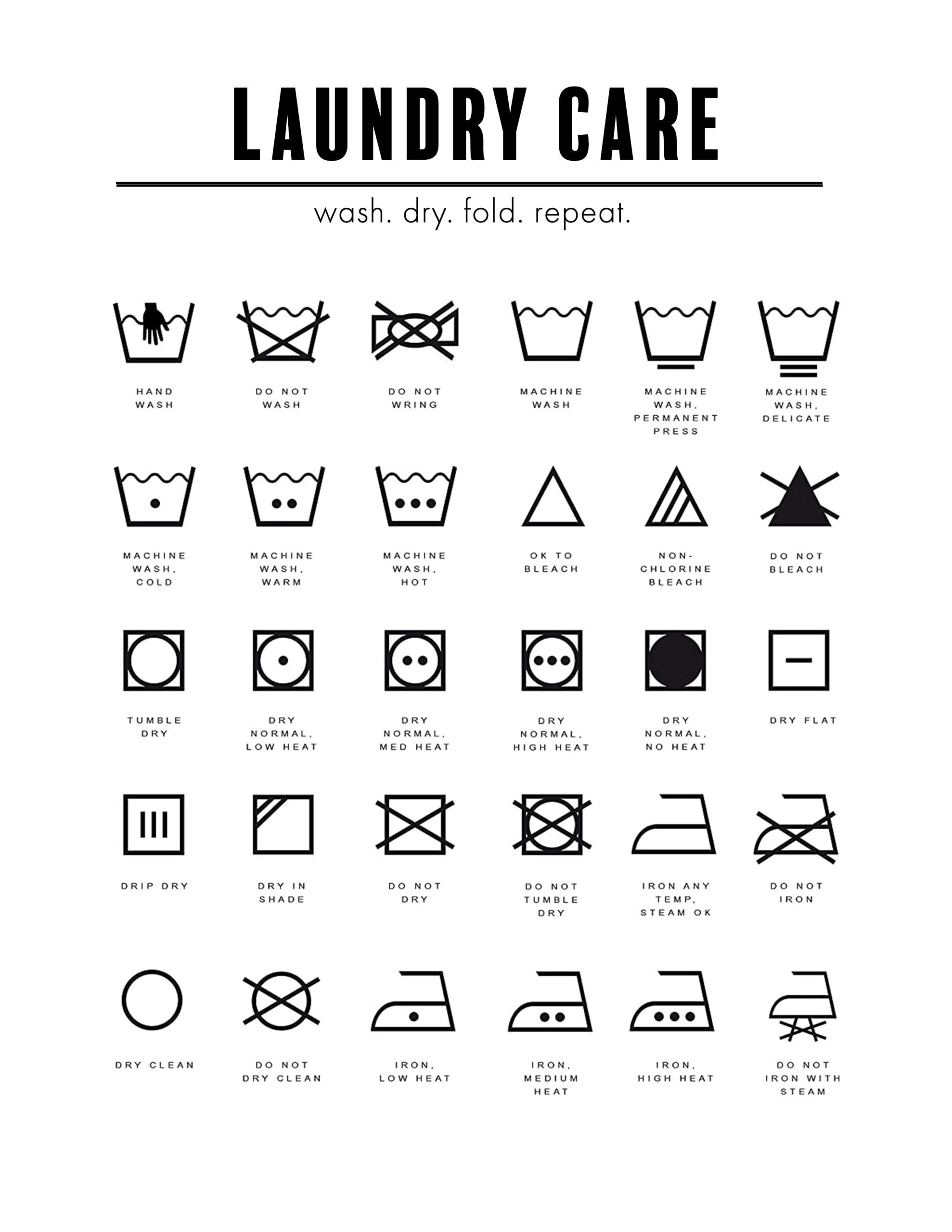 Laundry Symbols Printable - Sew Woodsy throughout Free Printable Laundry Signs