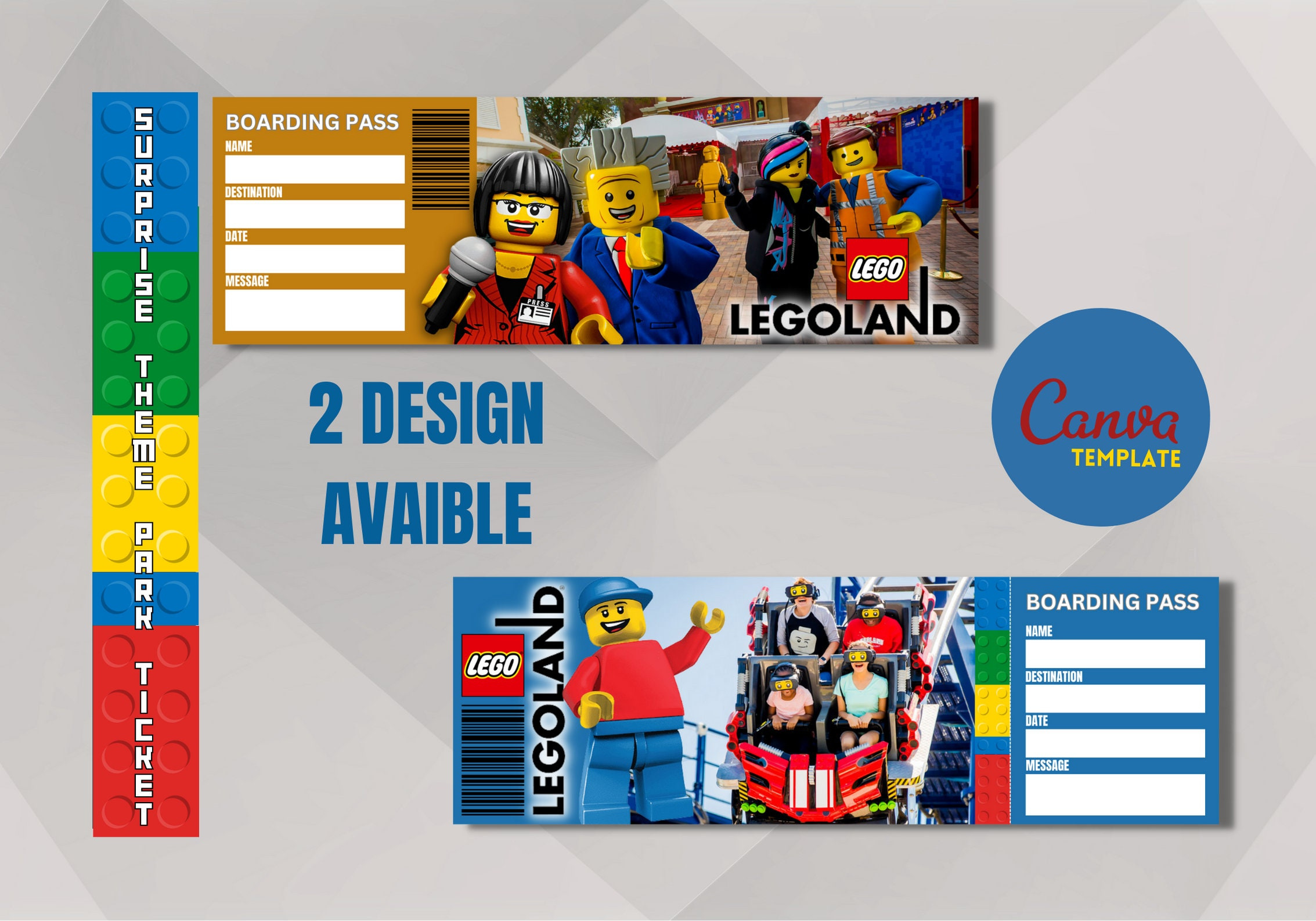 Legoland Theme Park Surprise Template, Surprise Ticket Template throughout Free Printable Legoland Ticket Template