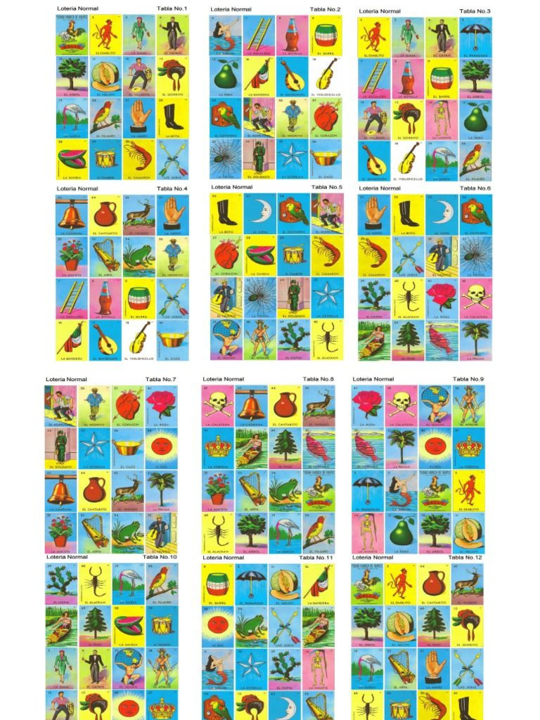 Lotería Mexicana | Pdf inside Free Printable Loteria Mexicana Cartas