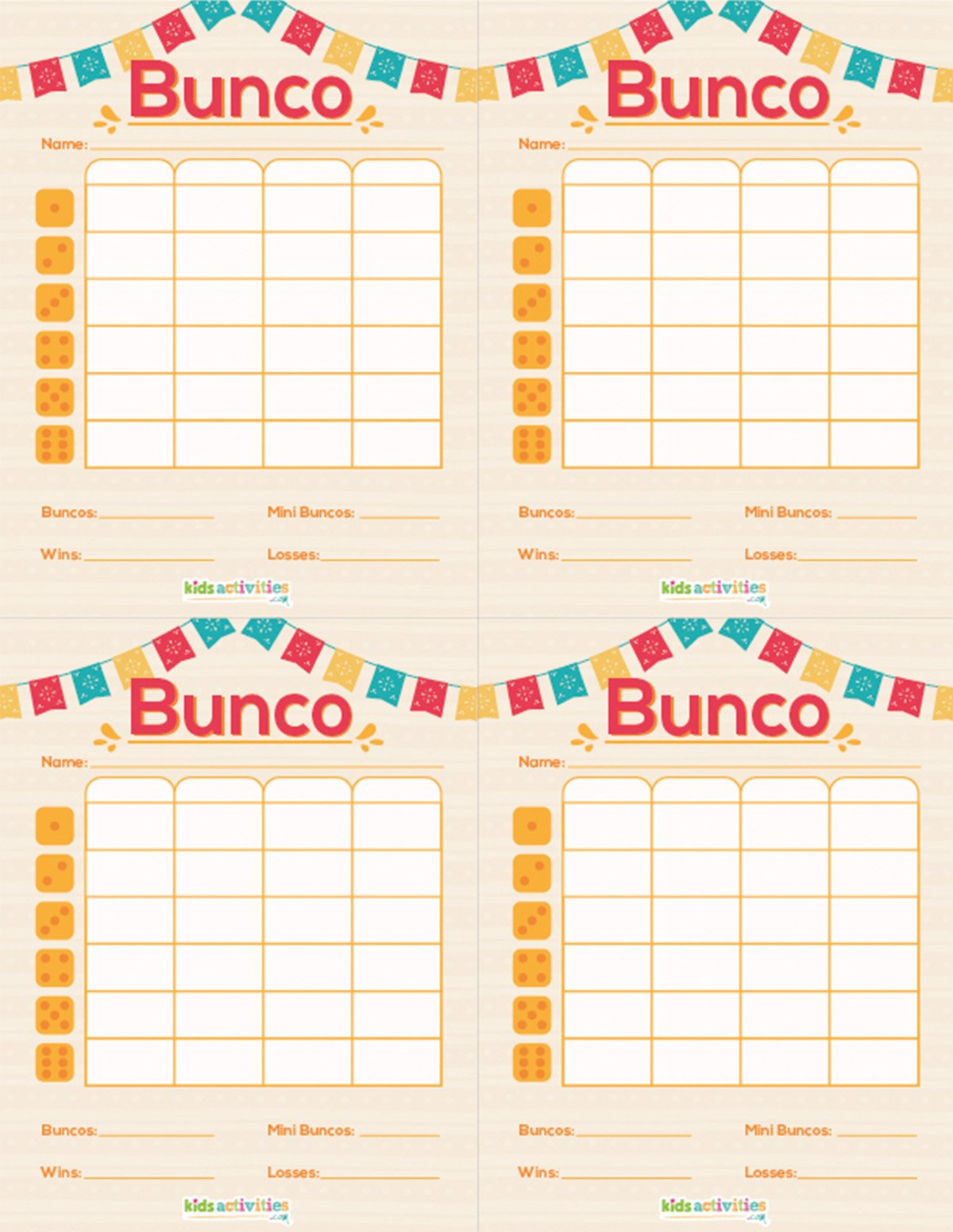 Make A Bunco Party Box With Free Printable Bunco Score Sheets regarding Free Printable Bunco Score Sheets Spring