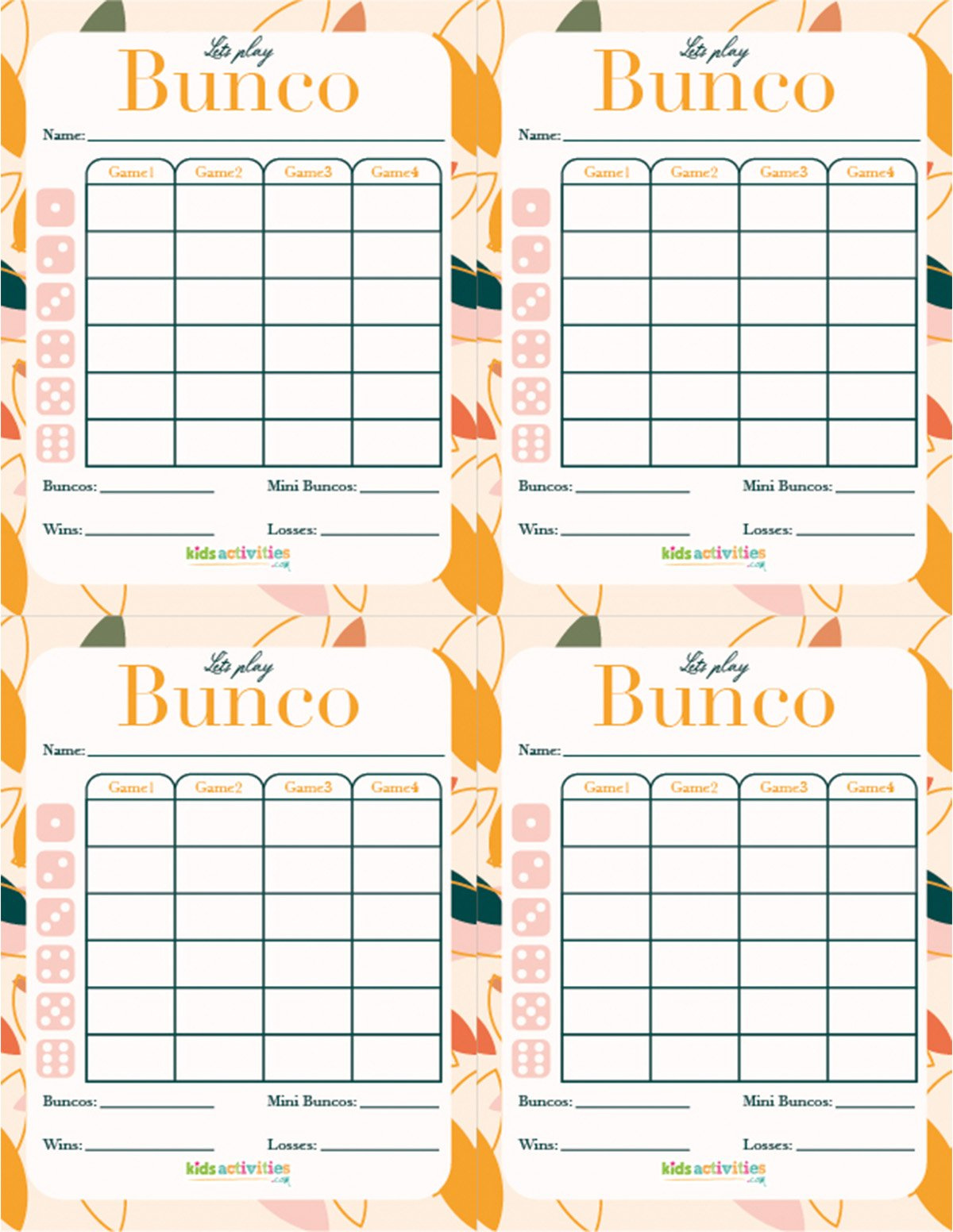 Make A Bunco Party Box With Free Printable Bunco Score Sheets with Bunco Sheets Printable Free