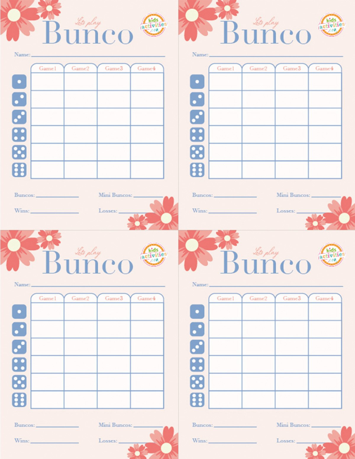 Make A Bunco Party Box With Free Printable Bunco Score Sheets within Free Printable Bunco Table Cards