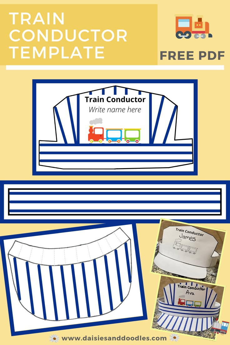 Make Your Own Train Conductor Hat within Free Printable Train Conductor Hat Template