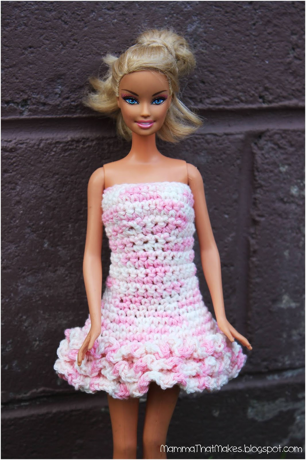 Mamma That Makes: Barbie Dress - 3 Row Ruffle Dress within Printable Barbie Crochet Ball Gown Patterns Free