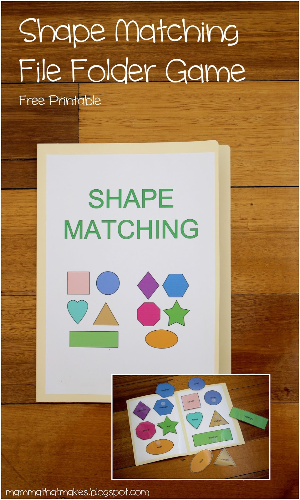 Mamma That Makes: Shape Matching File Folder Game with regard to Free Printable File Folder Activities