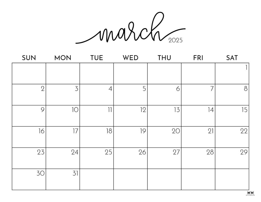 March 2025 Calendars - 107 Free Printables | Printabulls within Free Printable March 2025