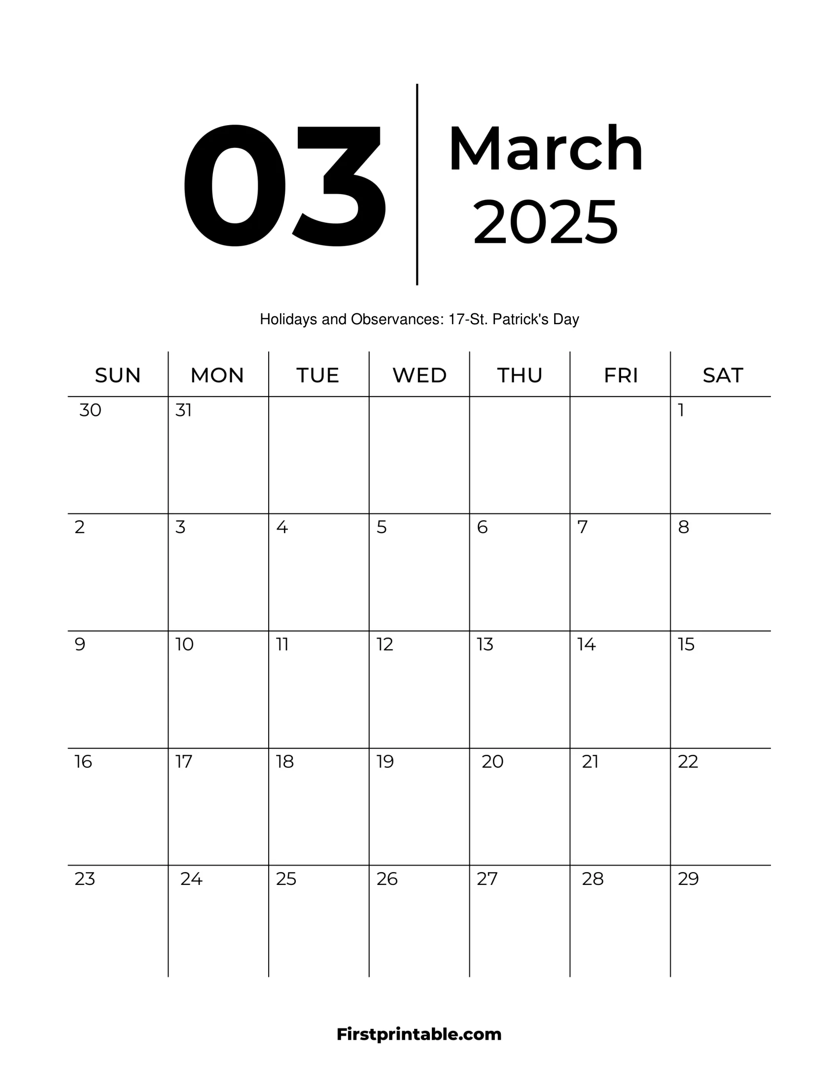 March 2025 Calendars - Free Printable &amp;amp; Fillable with Free Printable March 2025