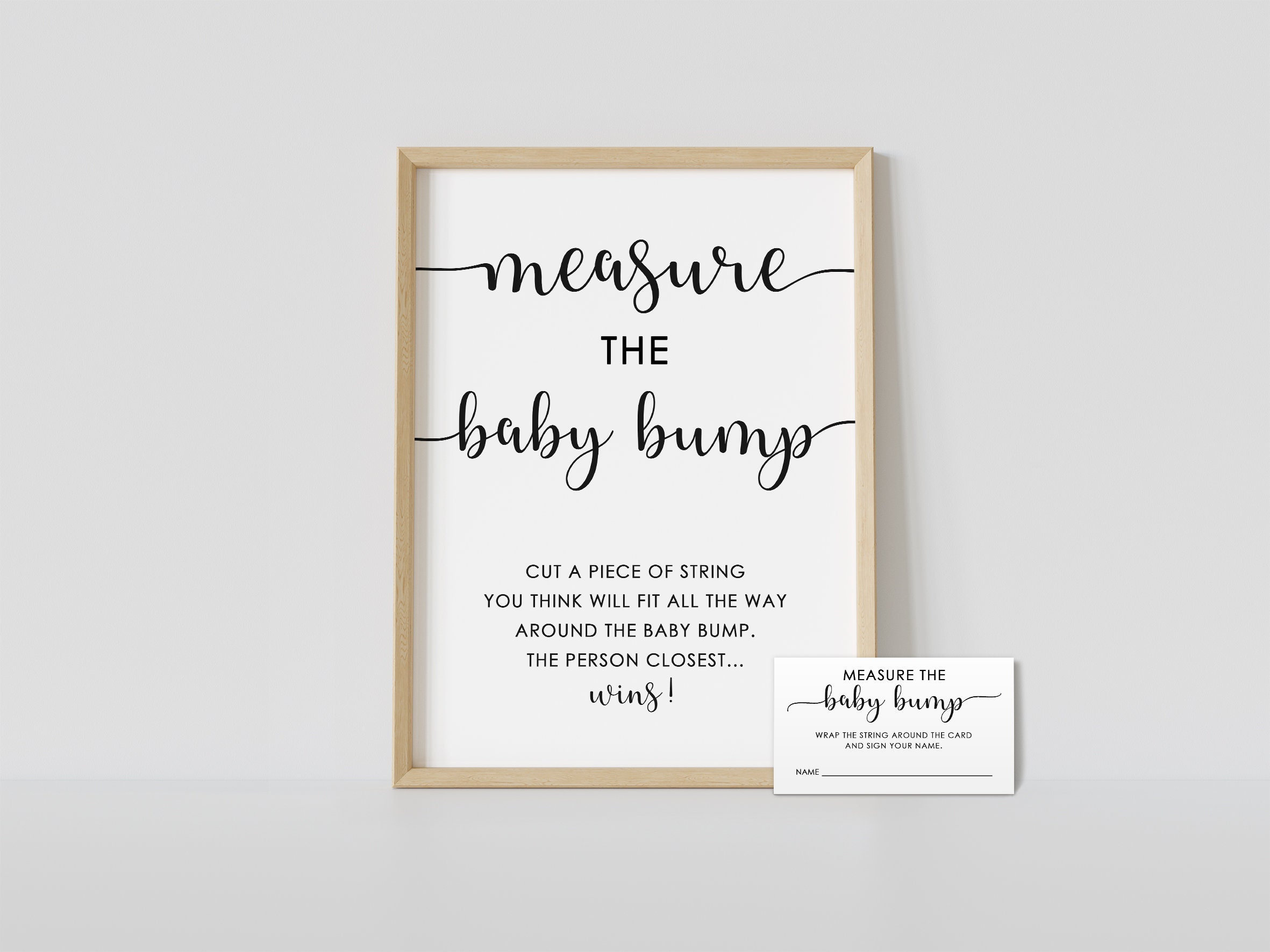 Measure The Baby Bump, Minimalist Baby Shower, Black &amp;amp; White, How intended for Measure Mommy&amp;amp;#039;s Belly Free Printable