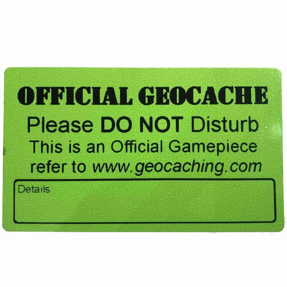 Medium Geocache Label Sticker For Geocaching - Weather Proof Vinyl with Geocache Label Free Printable