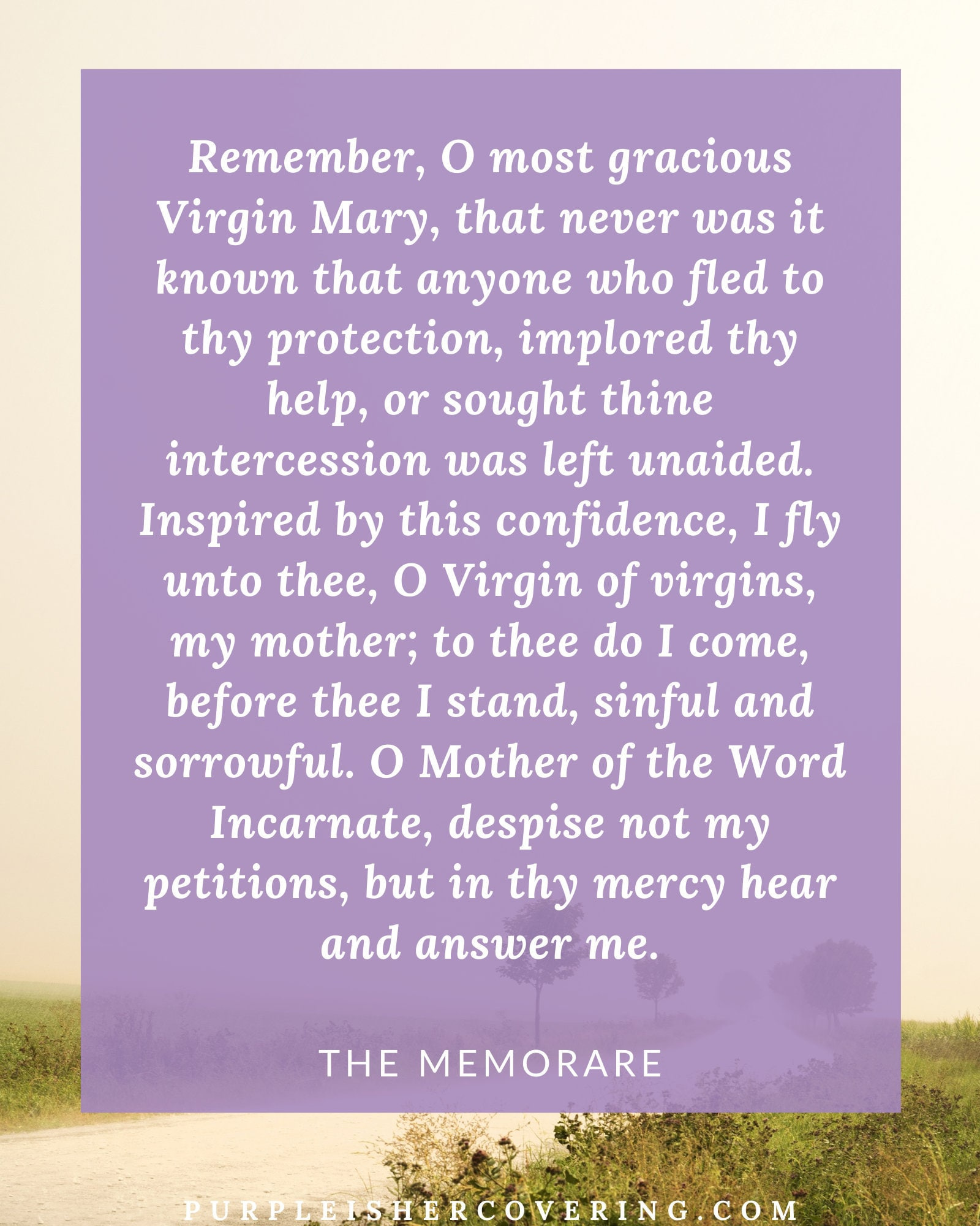 Memorare Printable Pdf - Etsy within Free Printable Memorare Prayer Printable