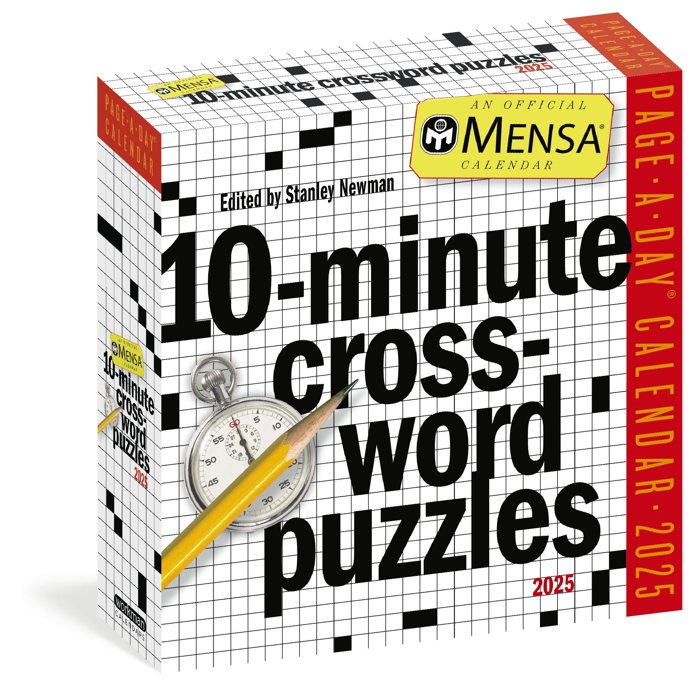 Mensa® 10-Minute Crossword Puzzles Page-A-Day® Calendar 2025 with regard to Stanley Newman Crossword Printable