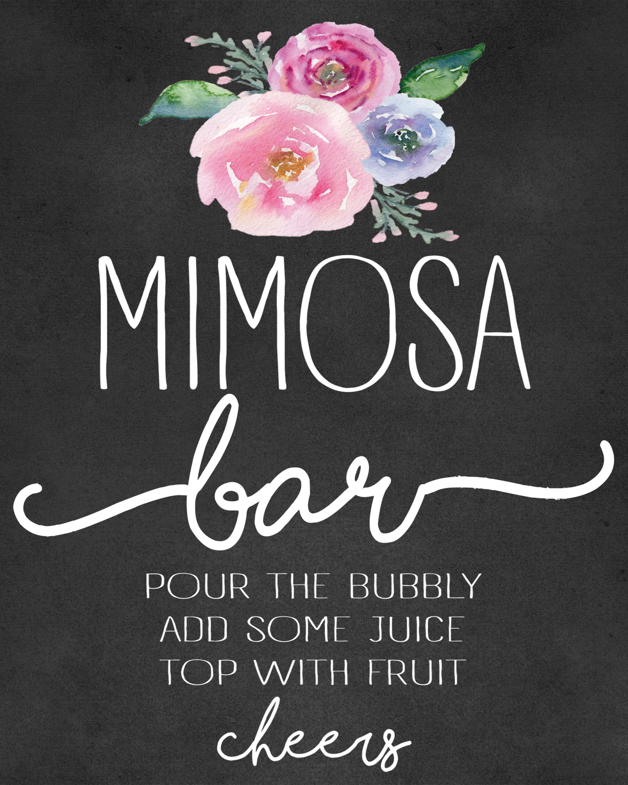 Mimosa Bar Setup And Free Shower Printables in Free Mimosa Bar Printables