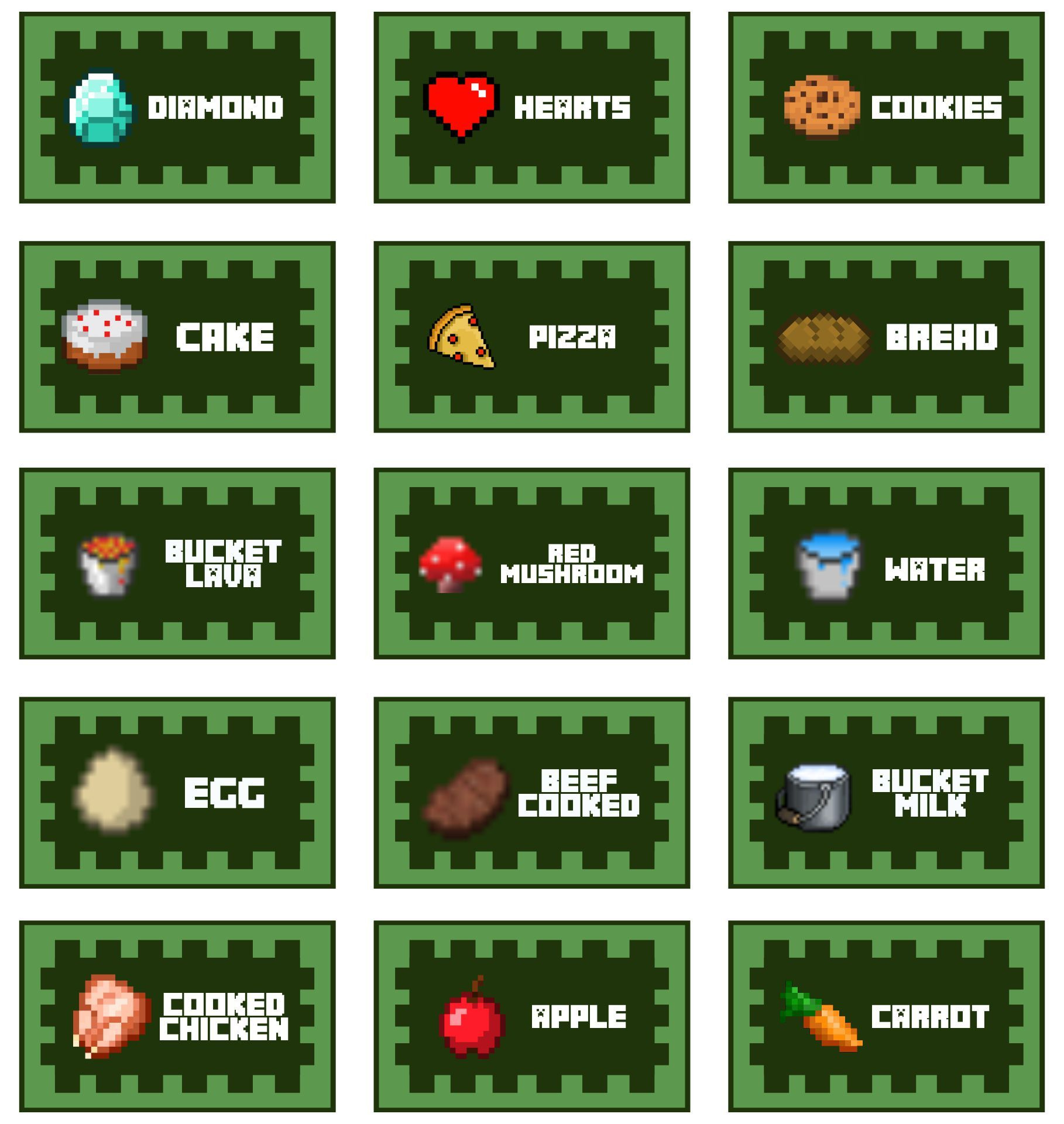 Minecraft Food Labels - 10 Free Pdf Printables | Printablee inside Free Minecraft Printables Food Labels