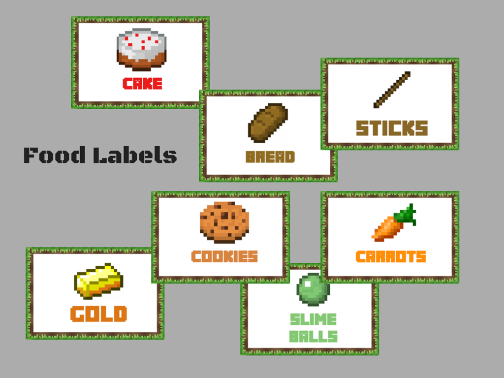 Minecraft Food Labels - Magical Printable with Free Minecraft Printables Food Labels