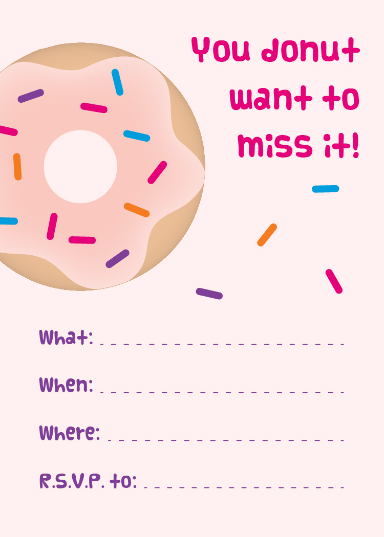 Mini Donuts + Free Printable Donut Party Invitations | Emmy + intended for Free Donut Party Printables