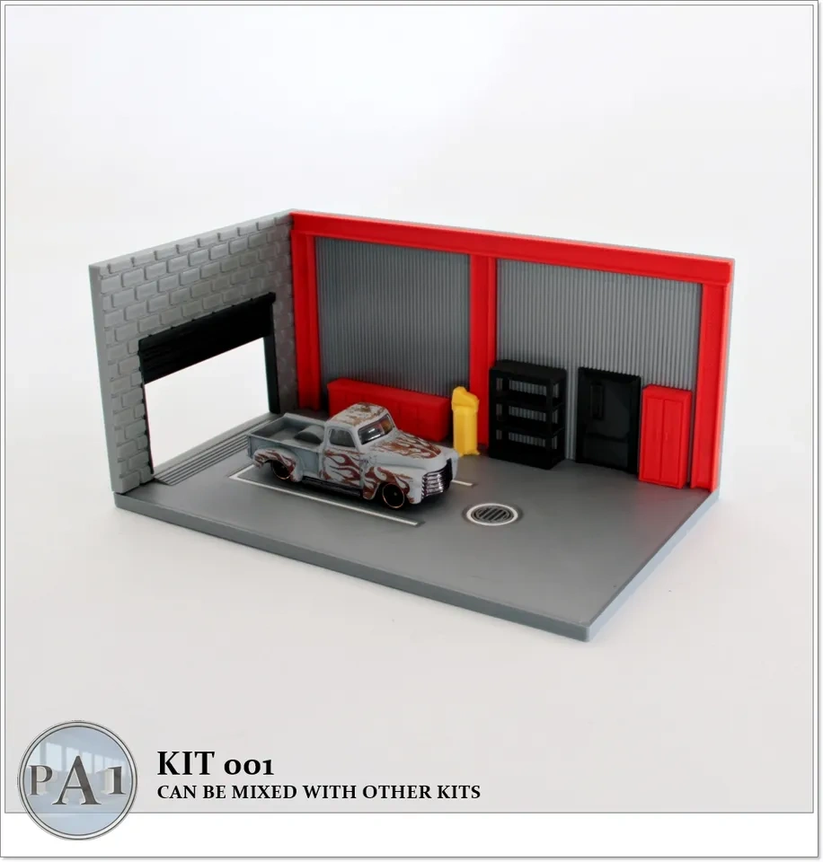 Mini Garage Diorama For 1/64 Scale Diecasts - Optimized For Fdm with regard to Free Printable 1/64 Diorama