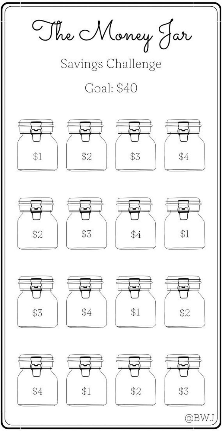 Mini Savings Challenge The Money Jar Savings Challenge Save 40 pertaining to Low Income Savings Challenge Free Printable