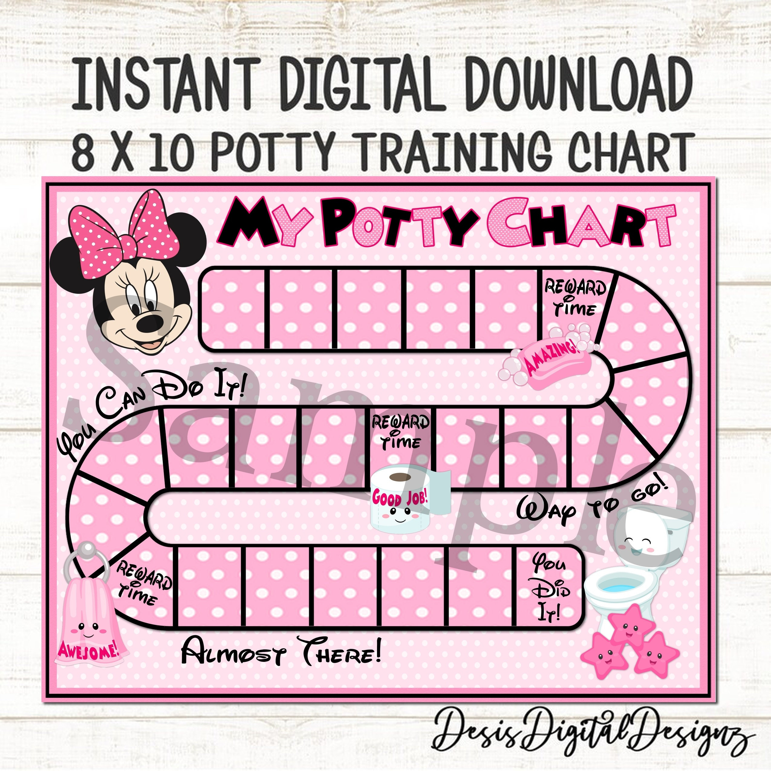 Minnie Mouse Potty Chart Minnie Mouse Potty Training Chart Reward regarding Free Printable Minnie Mouse Potty Chart