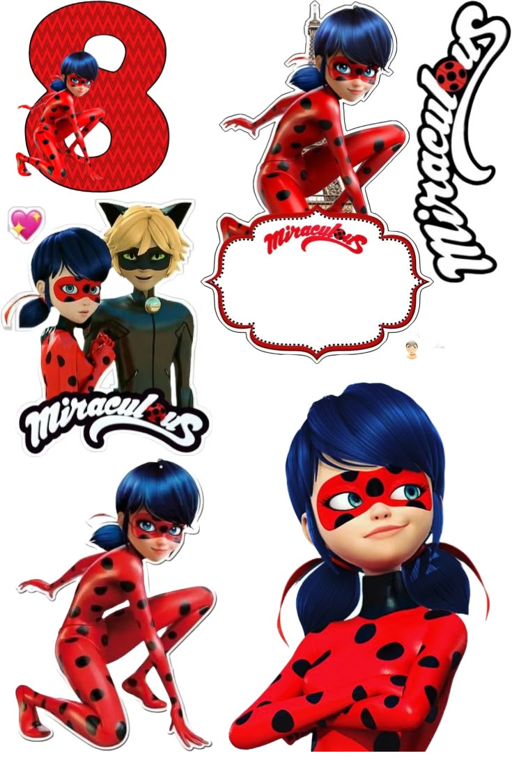 Miraculous Ladybug Printable Cake Toppers with Free Printable Miraculous Ladybug Cupcake Toppers Printable