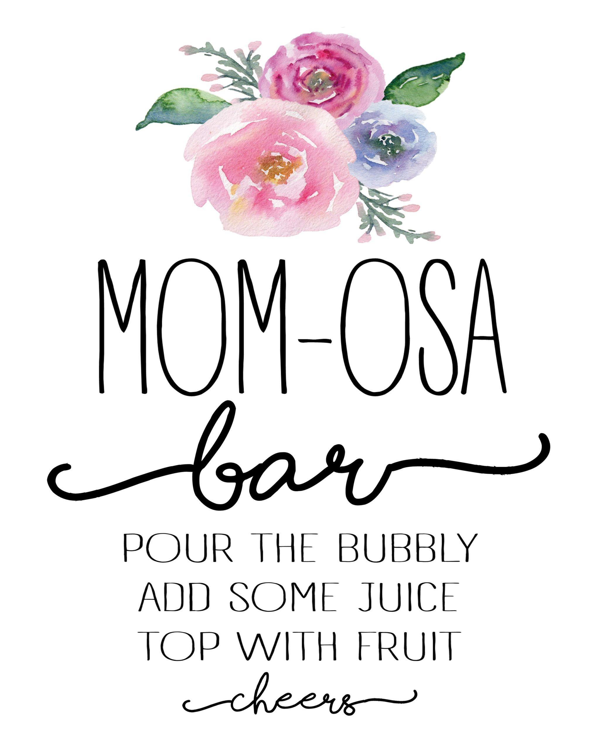 Mom-Osa Bar With Free Printables - Crisp Collective inside Mom Osa Bar Sign Printable Free