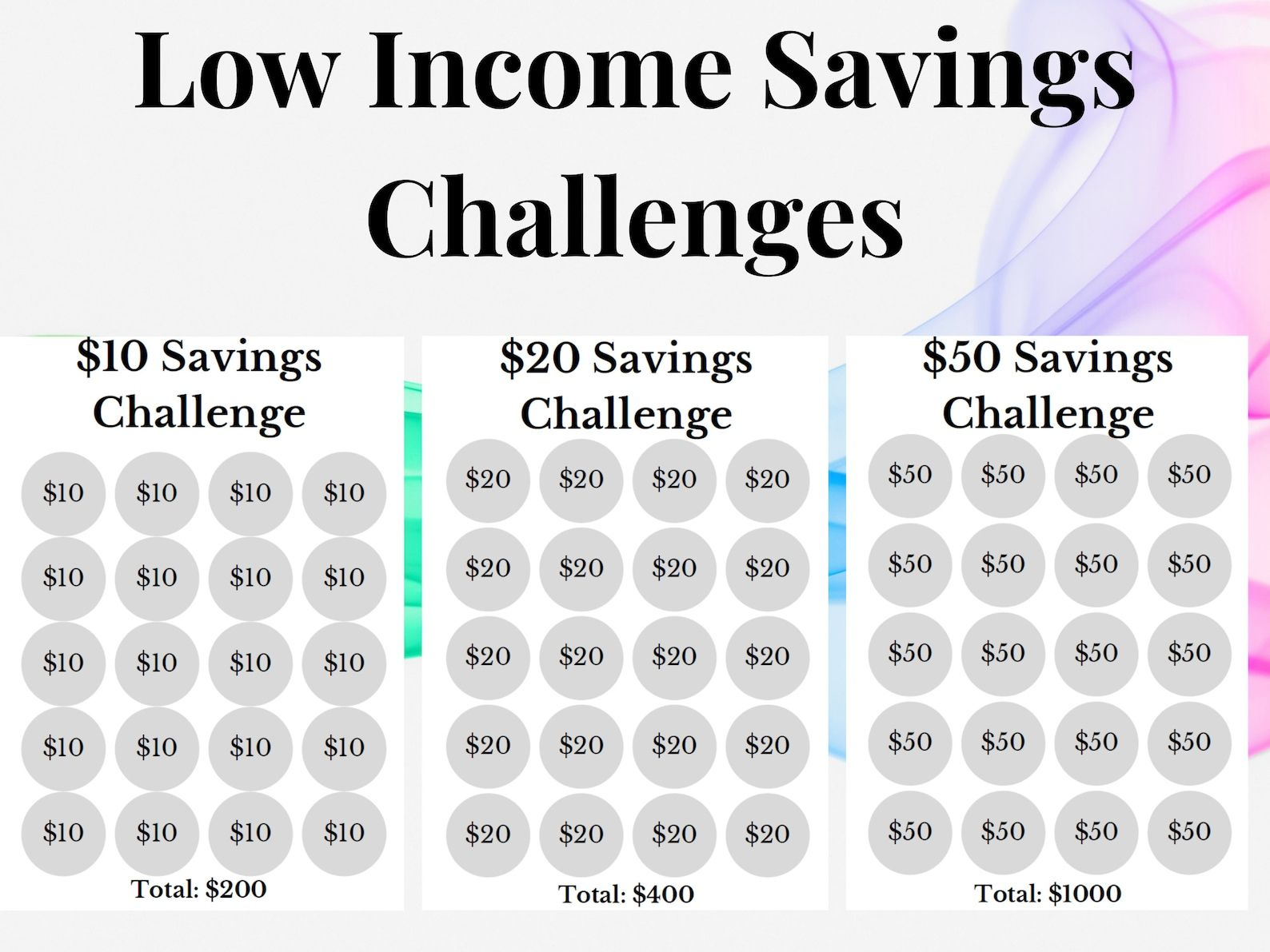 Money Saving Challenge Printable Save 1000 In 30 Days Save - Etsy with regard to Low Income Savings Challenge Free Printable