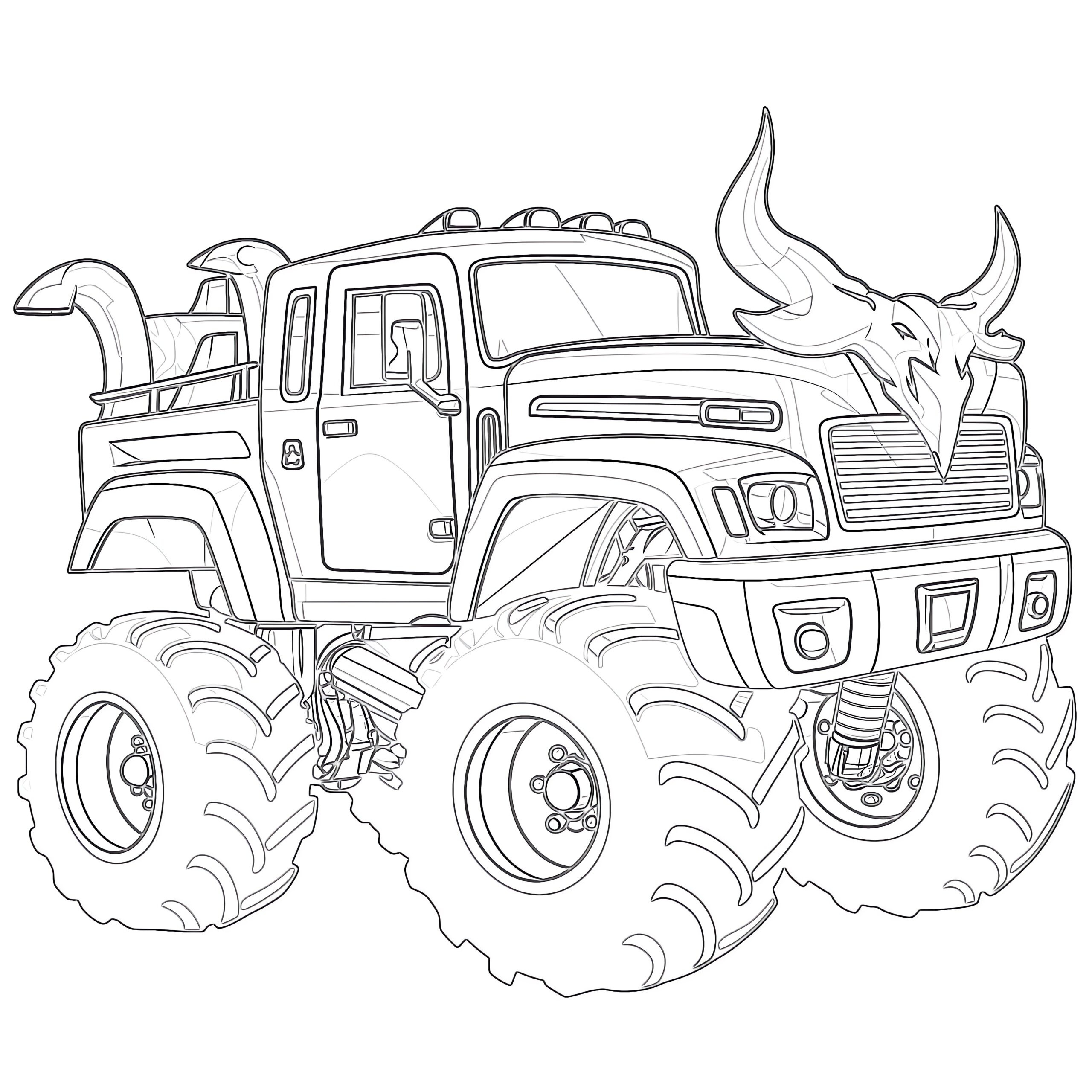 Monster Truck Coloring Page Pink Color | Coloring Pages Mimi Panda regarding Free Printable Monster Truck Coloring Sheets