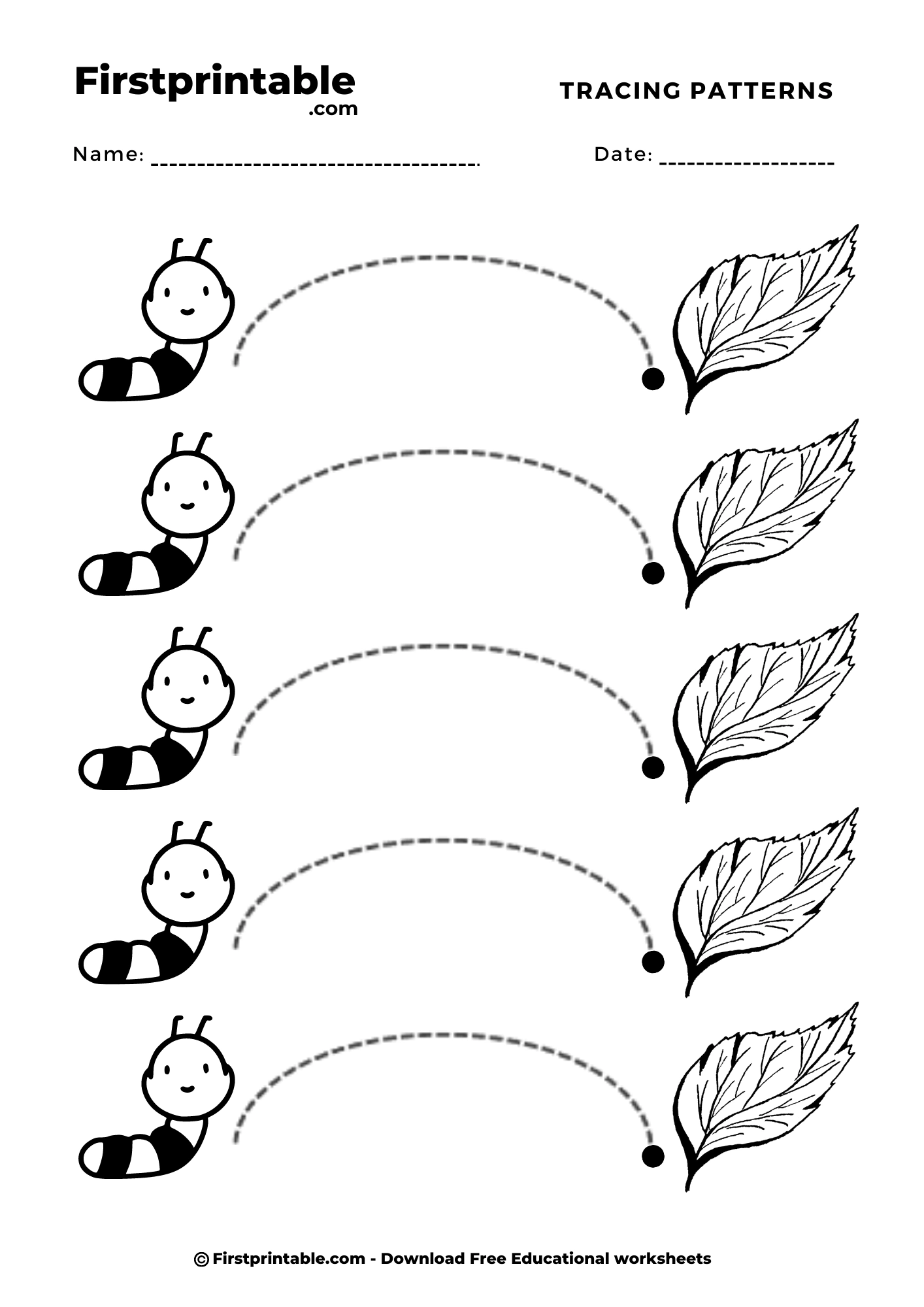 Montessori Practice Worksheet Pattern Curve Line - 2 Pages in Montessori Free Printable Worksheets