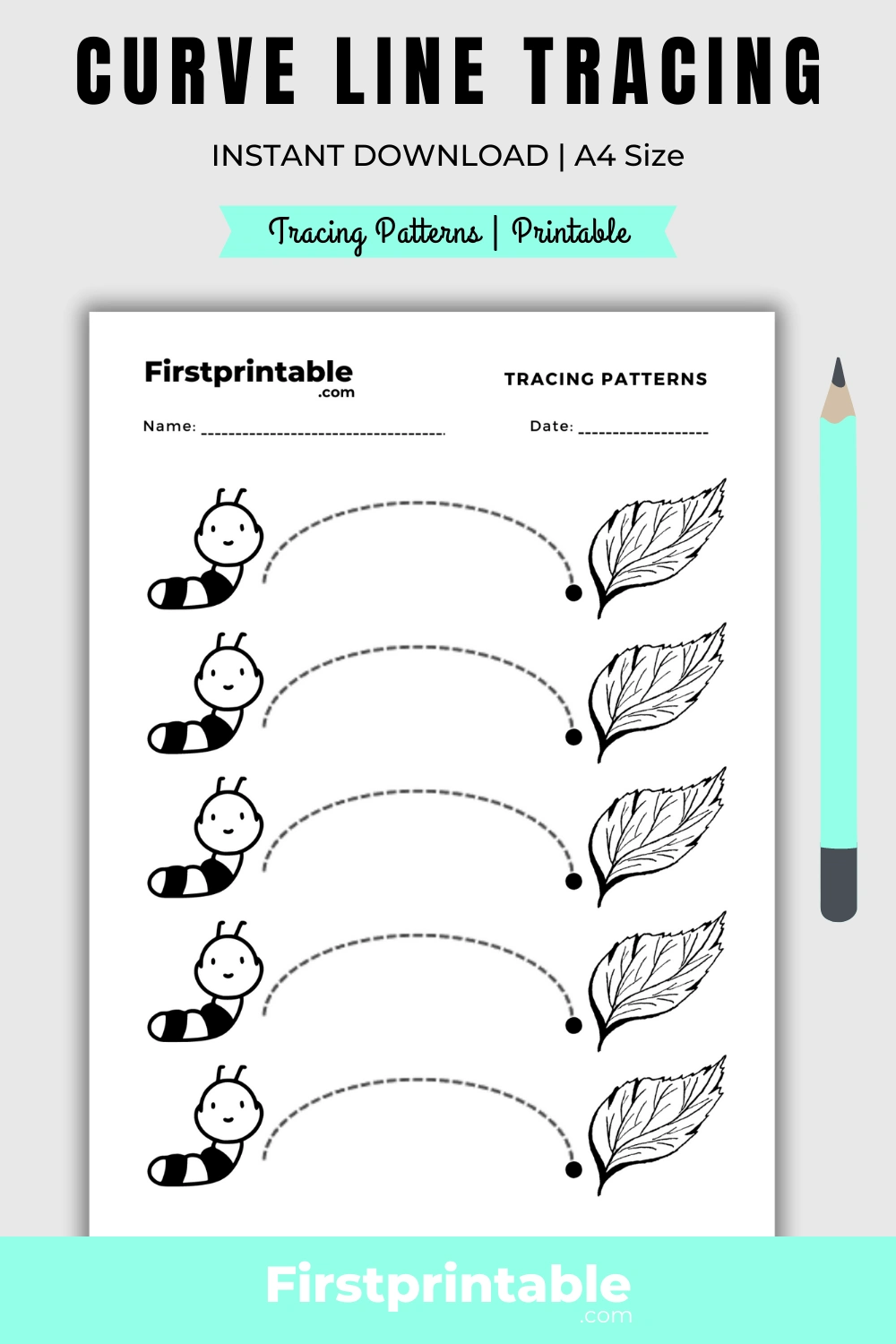 Montessori Practice Worksheet Pattern Curve Line - 2 Pages pertaining to Montessori Free Printable Worksheets