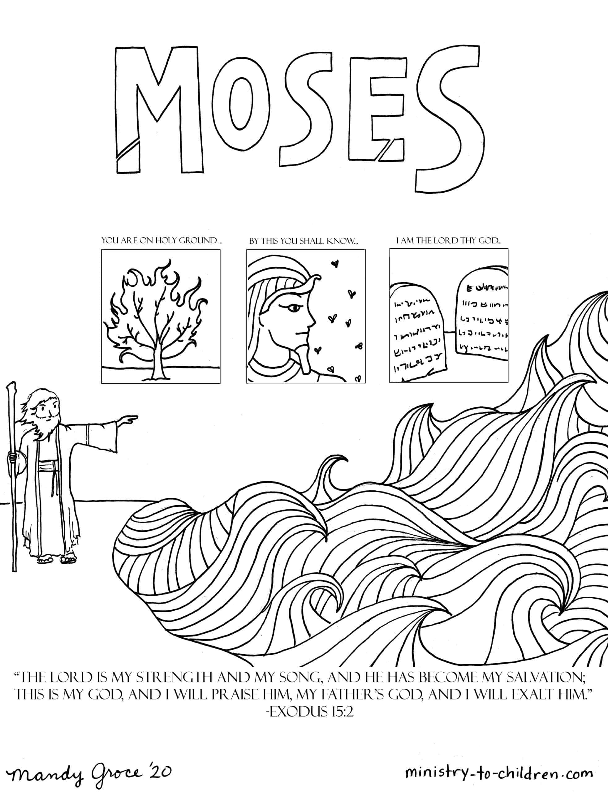 Moses Coloring Page pertaining to Moses Coloring Pages Printable Free