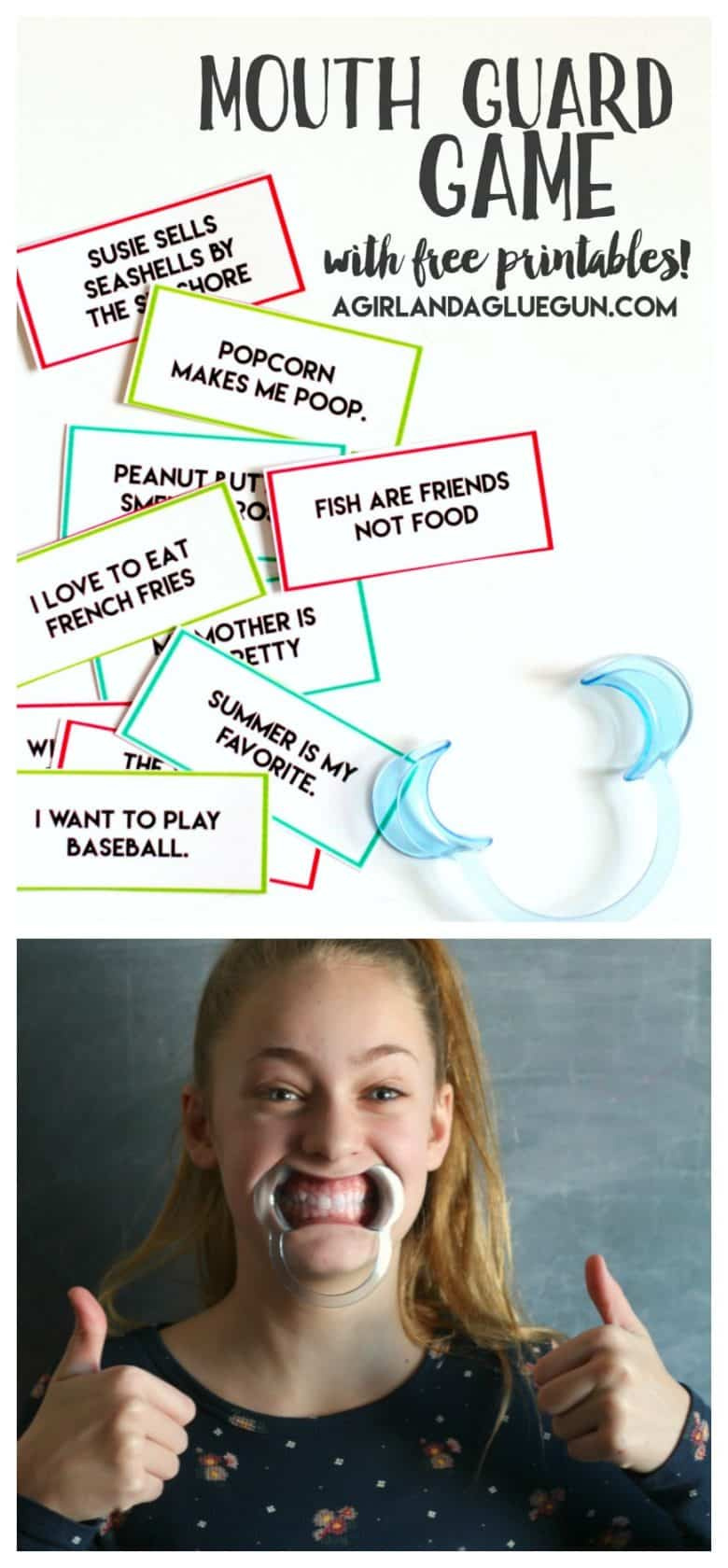 Mouth Guard Game With Free Printables! - A Girl And A Glue Gun with regard to Watch Ya Mouth Game Phrases Free Printable