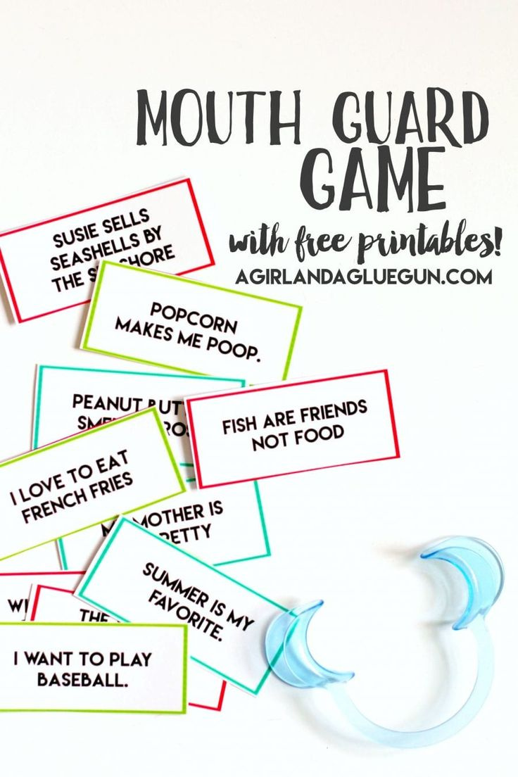 Mouth Guard Game With Free Printables! with regard to Watch Ya Mouth Game Phrases Free Printable