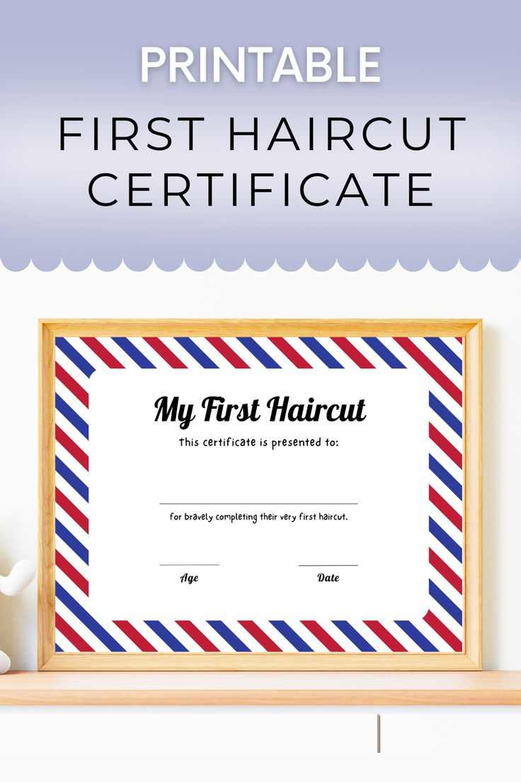 My First Haircut Certificate Printable First Haircut Keepsake intended for Free Printable First Haircut Certificate