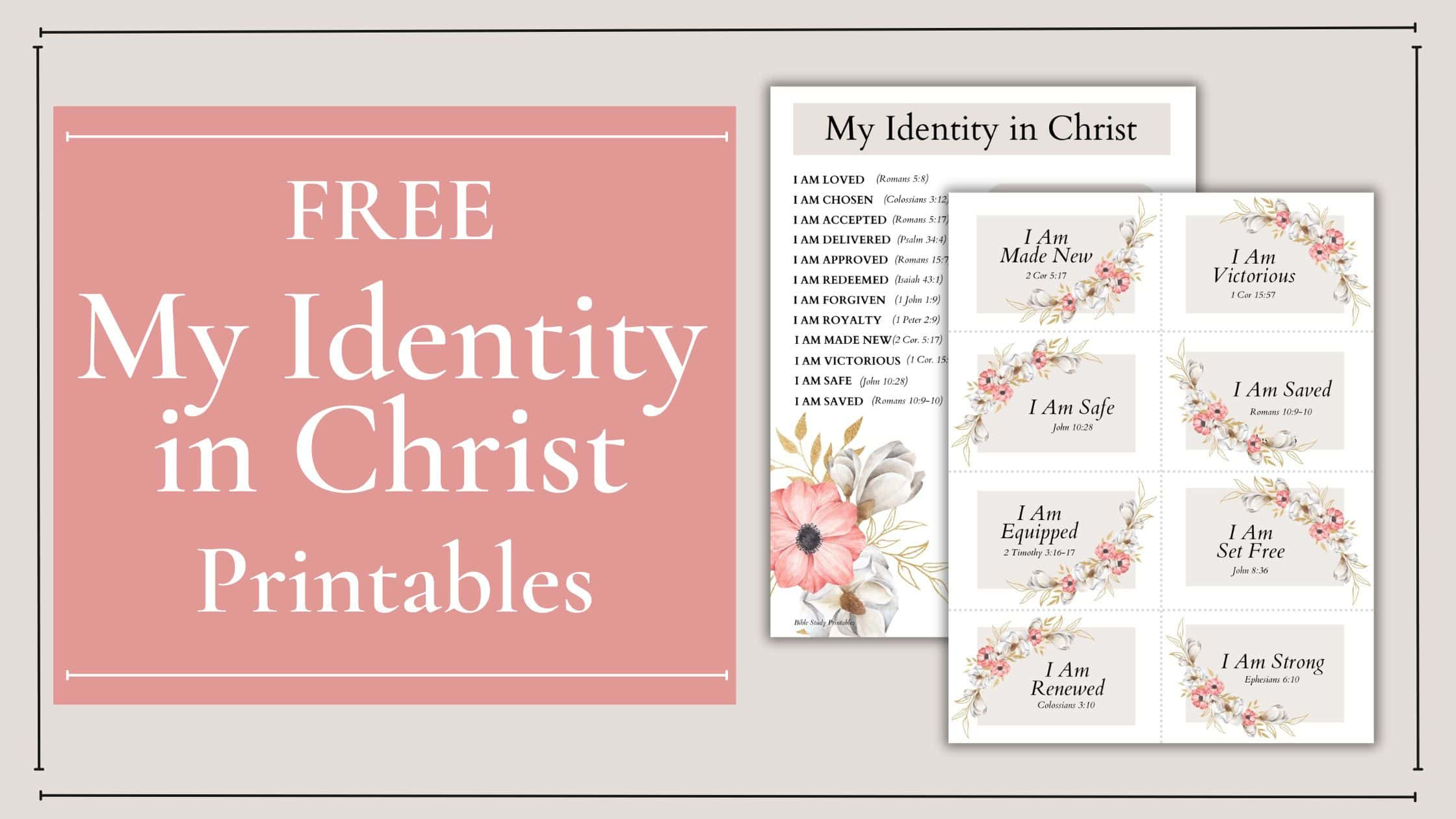 My Identity In Christ Printables intended for My Identity in Christ Free Printable