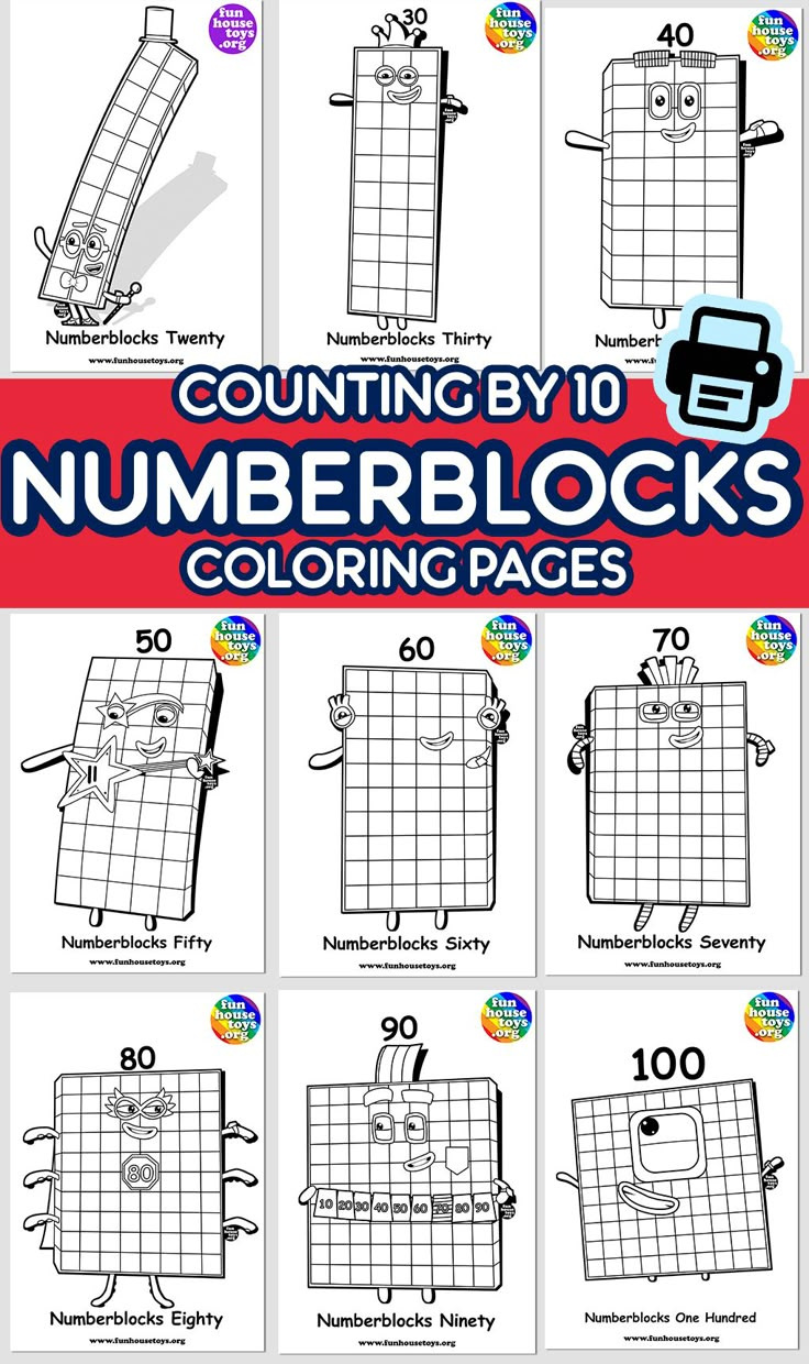 New Numberblocks 100 Available As Coloring Printable For Kids within Free Printable Numberblocks Coloring Pages 100