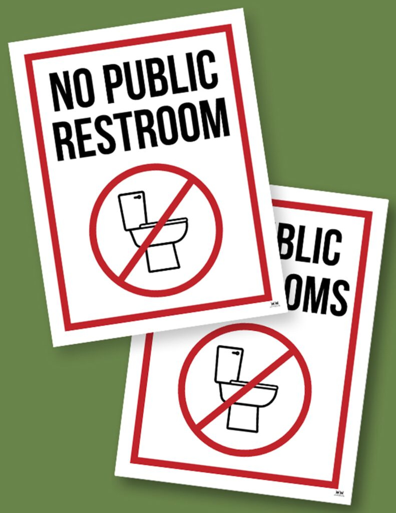 No Public Restroom Signs - 15 Free Signs | Printabulls within Sorry No Public Restroom Sign Printable Free