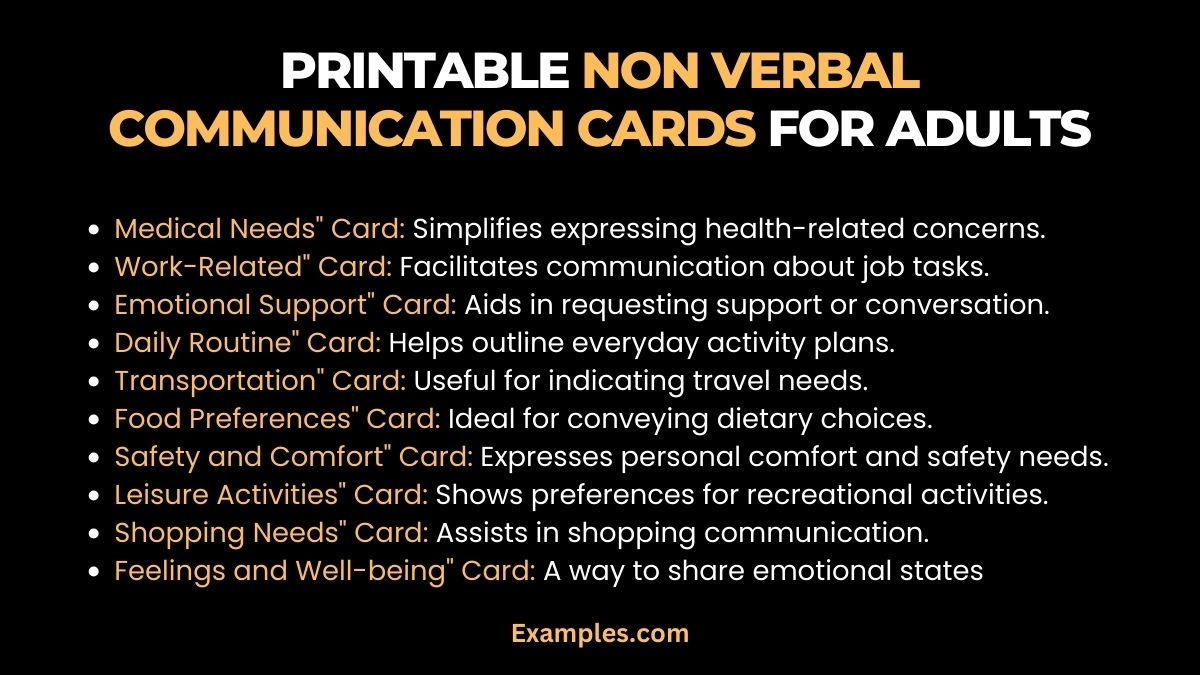 Nonverbal Communication Cards - 29+ Examples in Free Printable Non Verbal Communication Cards For Adults