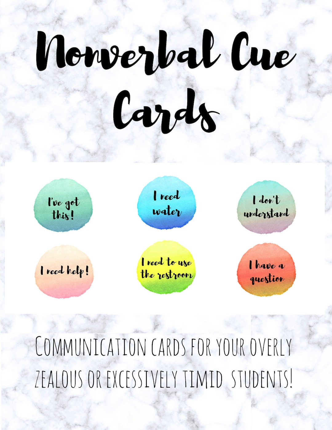 Nonverbal Communication Cards Printable Watercolor Cards For intended for Free Printable Non Verbal Communication Cards For Adults