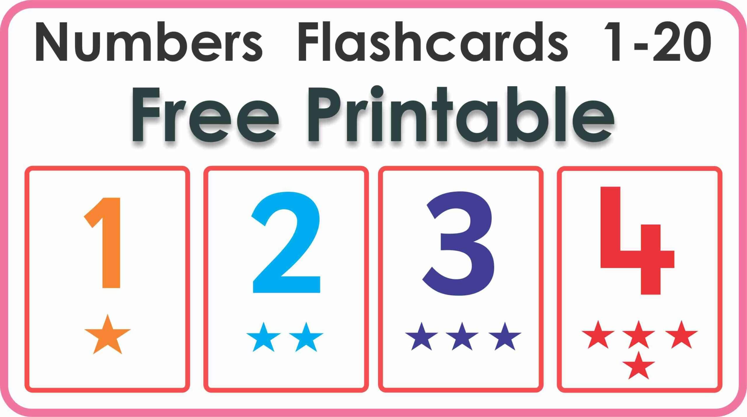 Number Flashcards- 1 To 20 Free Printable | Montessoriseries inside Number Cards Printable Free