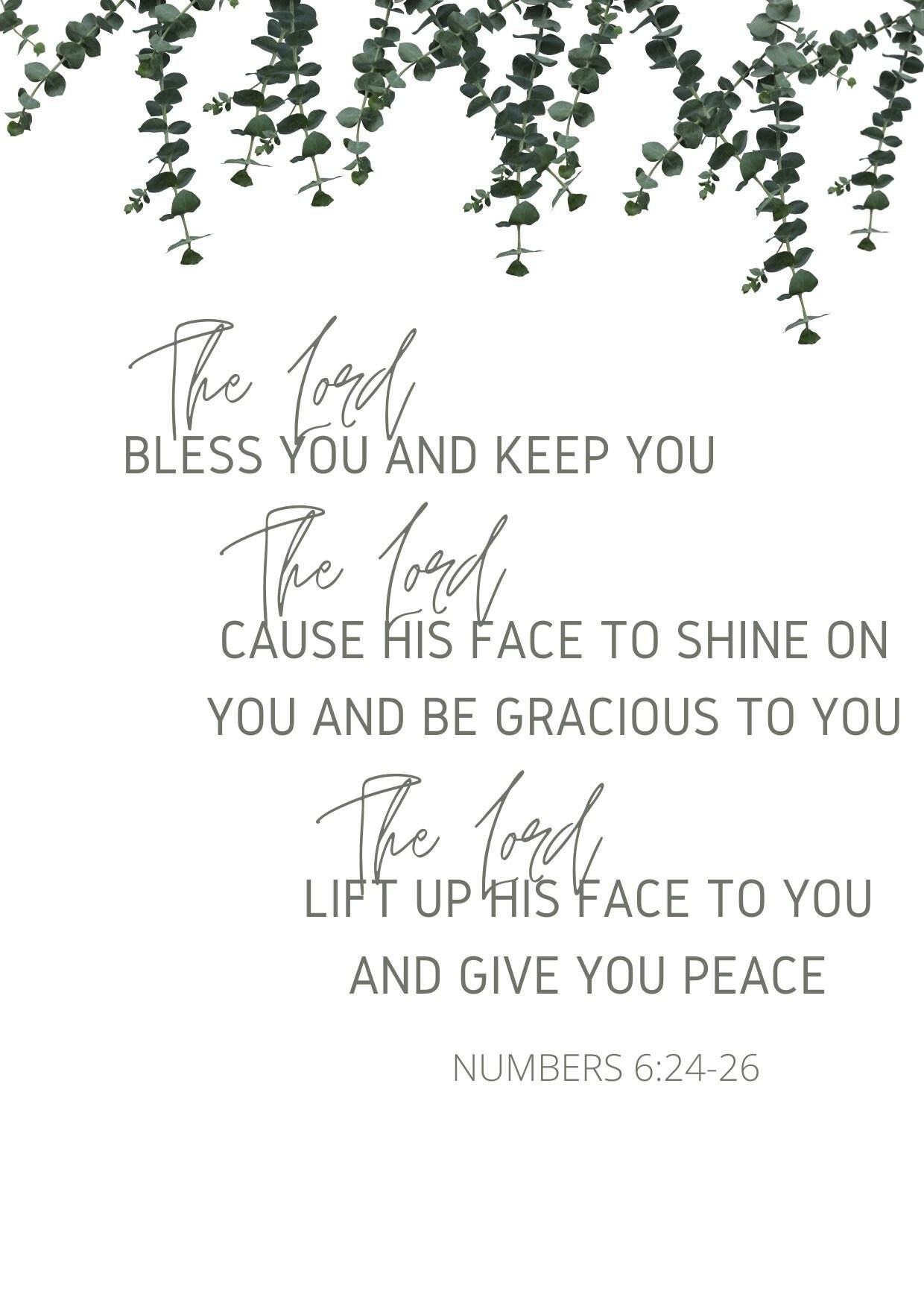 Numbers 6:24-26 Printable - Etsy with Numbers 6:24-26 Free Printable