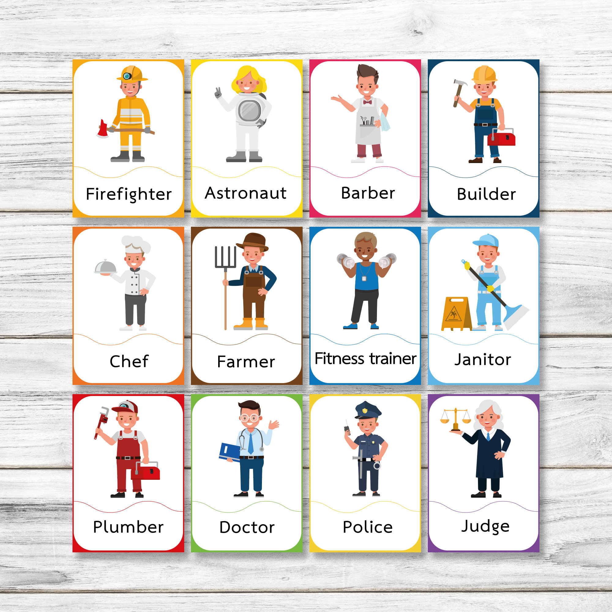 Occupations Digital Printable Flashcard Community Helpers intended for Free Printable Community Helpers Flashcards