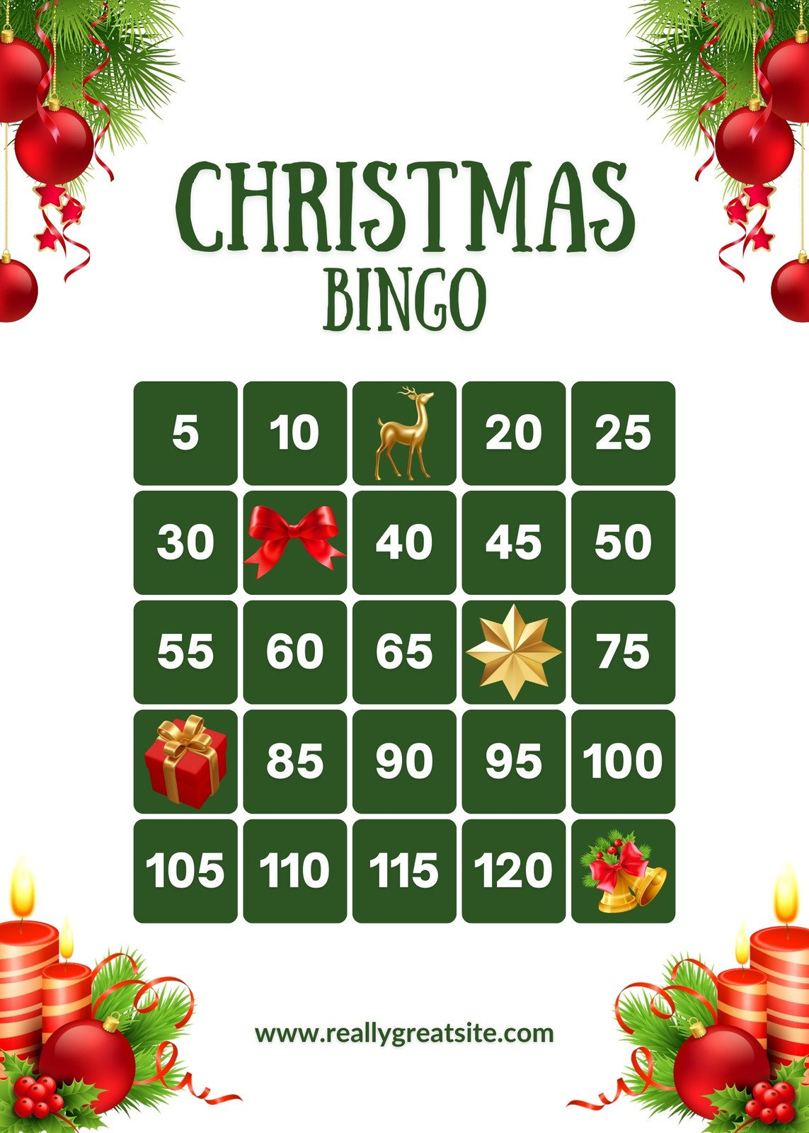 Page 2 - Free Printable Christmas Bingo Card Templates | Canva in Free Printable Christmas Bingo Cards 1-75