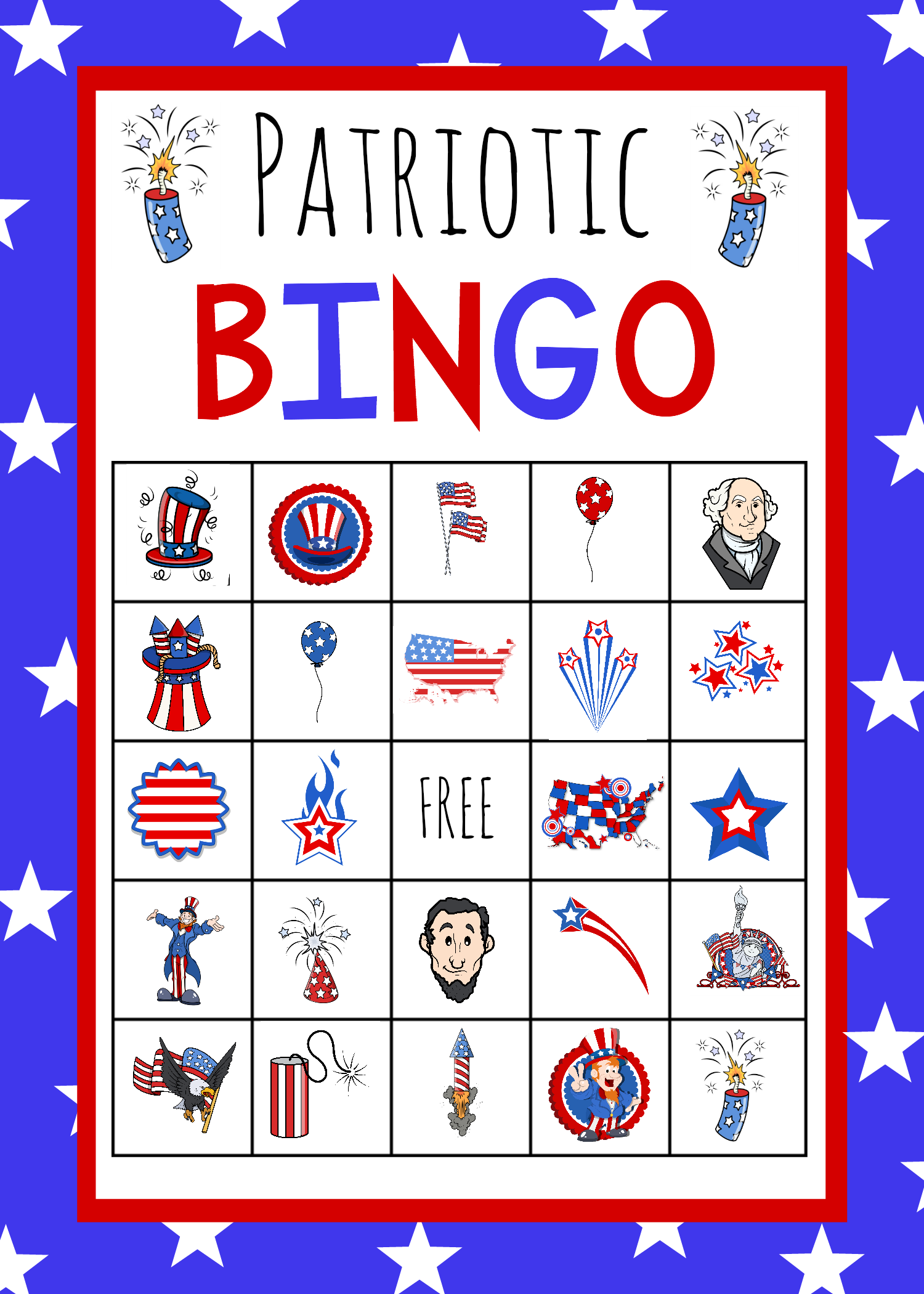 Patriotic 4Th Of July Bingo Game To Print within 4th of July Bingo Free Printable