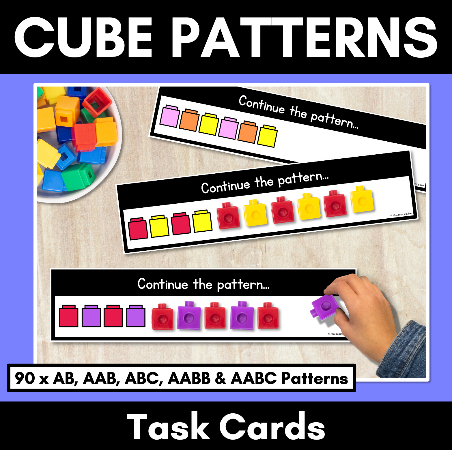 Patterns In Kindergarten Task Cards - Snap Cubes Or Unifix Cubes with Printable Unifix Cube Pattern Cards Free