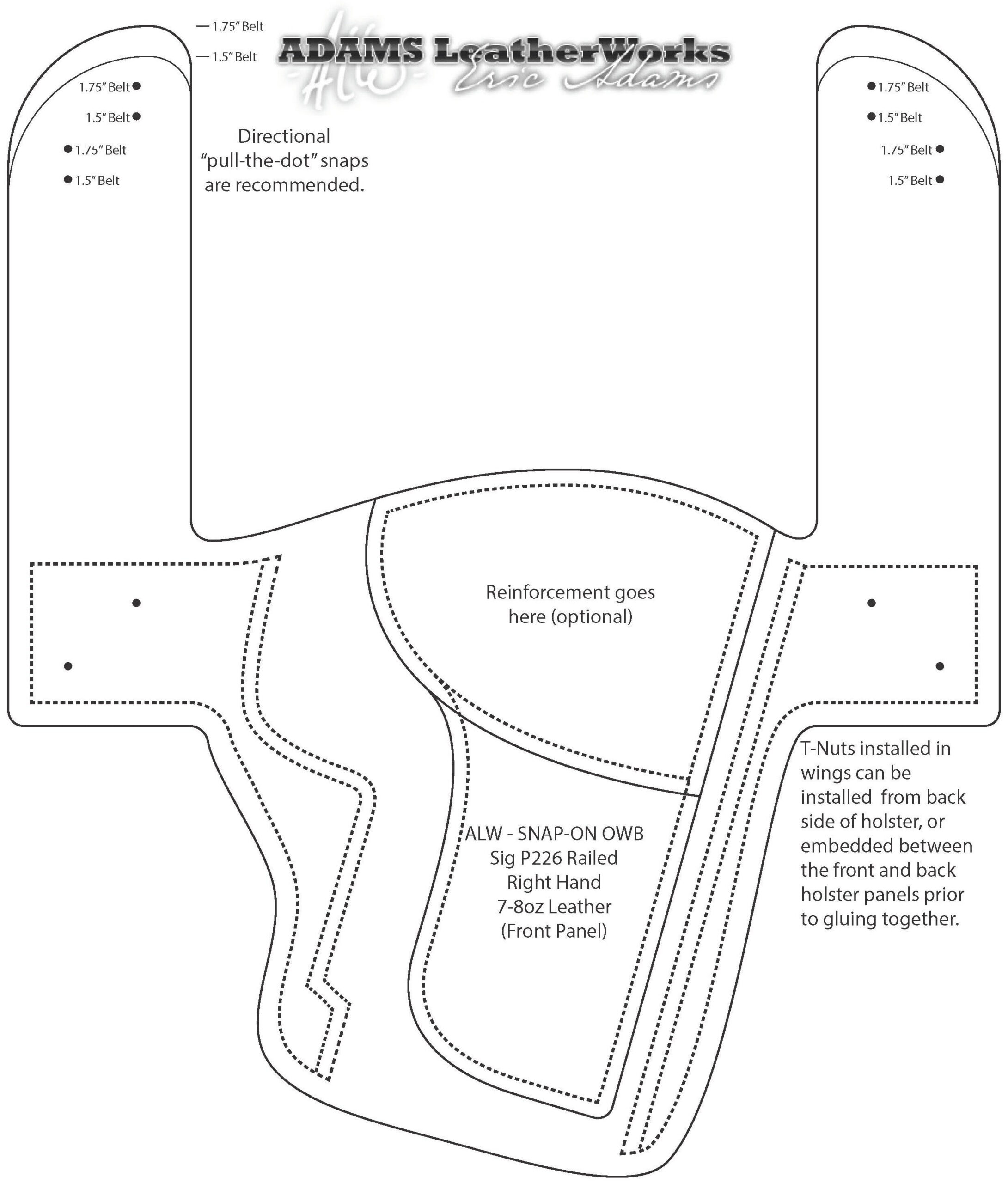 Pdf Digital Pattern Sig P226 Railed Owb Snapon Style Leather with regard to Downloadable Free Printable Leather Holster Patterns