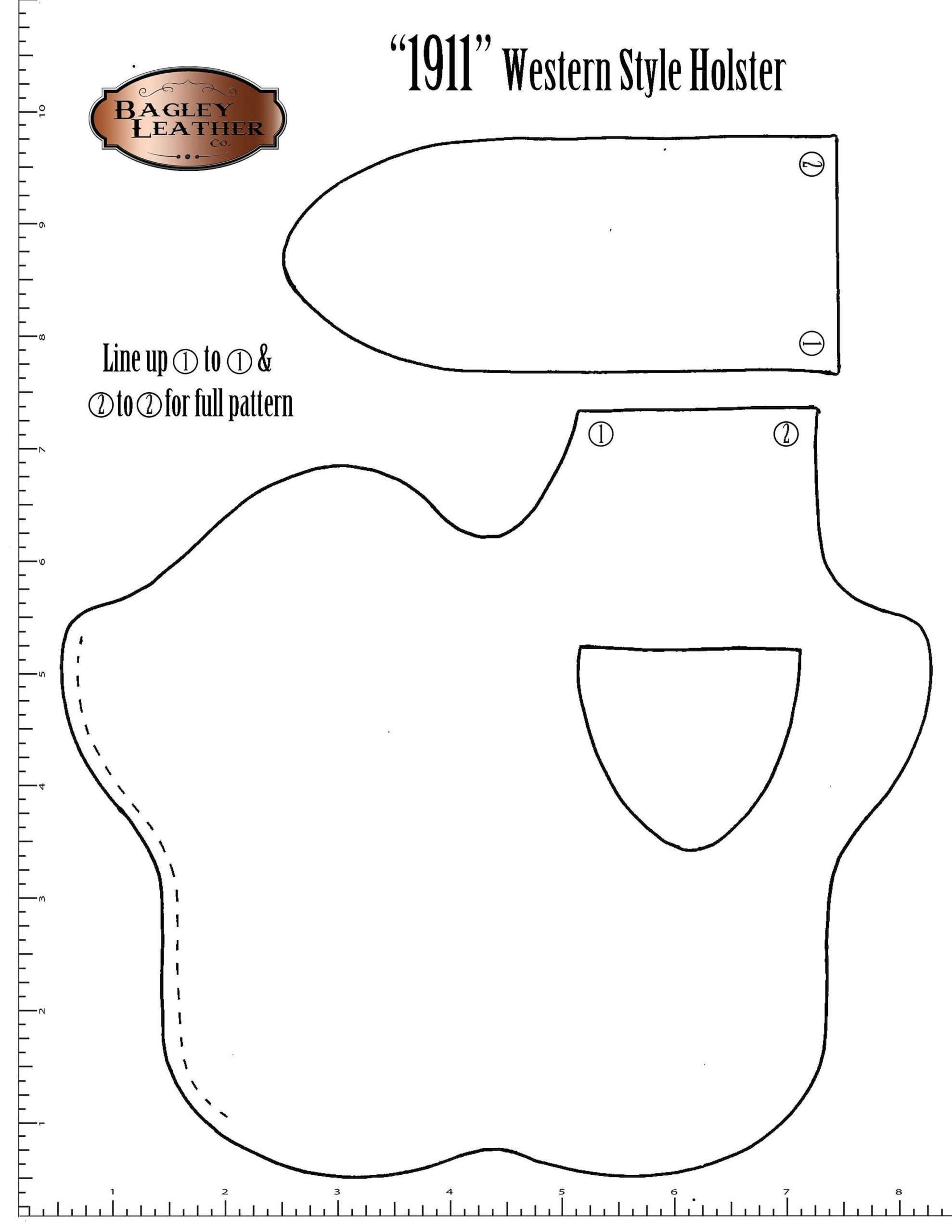 Pdf Pattern For 1911 Western Style Holster - Etsy Canada inside Downloadable Holster Free Printable Leather Holster Patterns