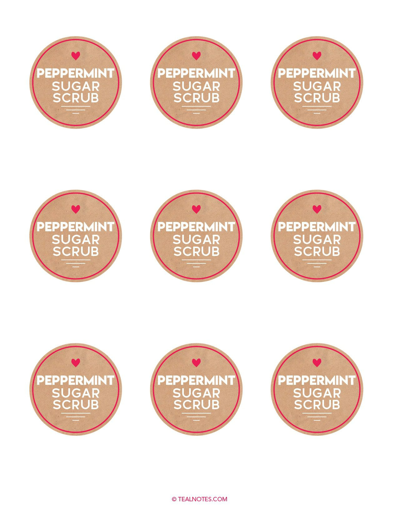 Peppermint Sugar Scrub With Free Printable Labels in Free Printable Sugar Scrub Tags