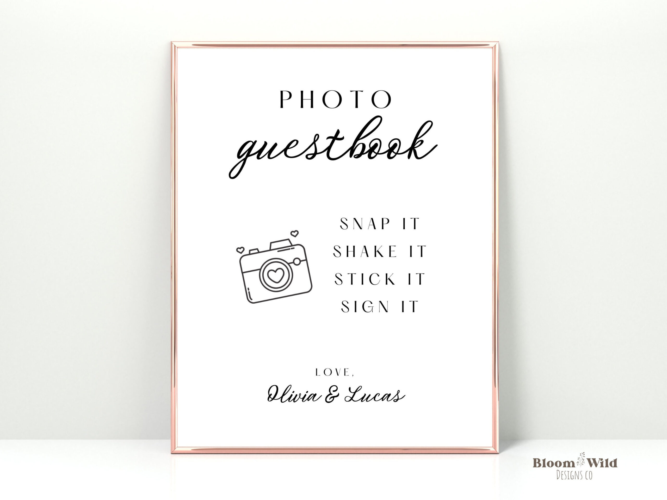 Photo Guestbook Sign Canva, Polaroid Wedding Template Sign, Canva with regard to Polaroid Guest Book Sign Printable Free