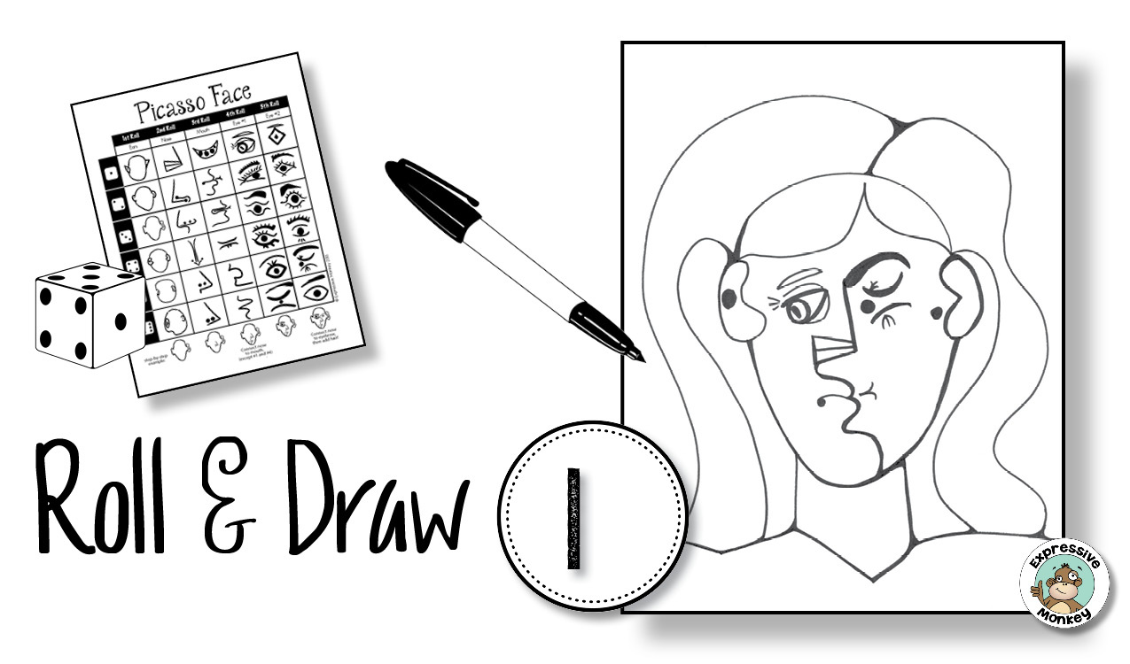 Picasso Art Project Technique - Expressive Monkey throughout Roll a Picasso Free Printable